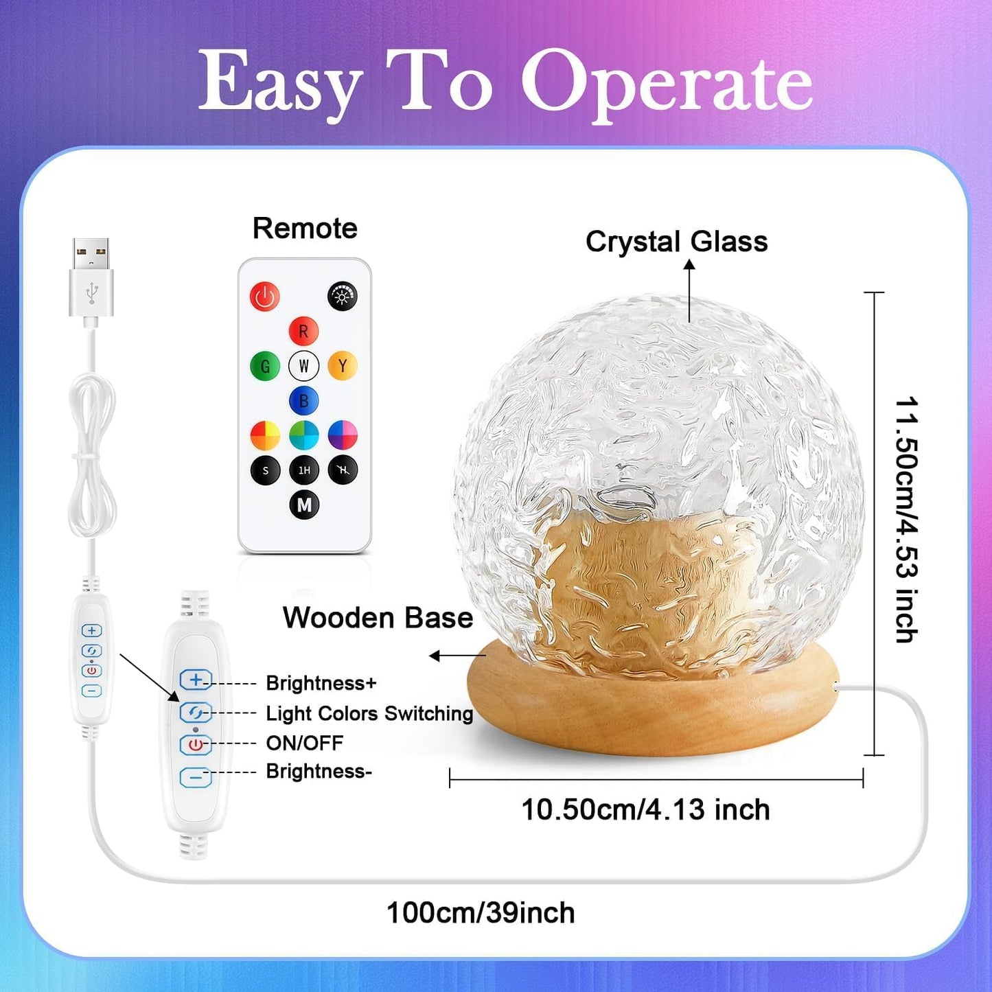 Mood Lighting Crystal Ball,18 Colors Northern Lights Projector & Aurora Light Projector for Bedroom, Dimmable Projector Night Light,Remote Ambient Lighting,Cute Room Decor for Teen Girls Birthday Gift