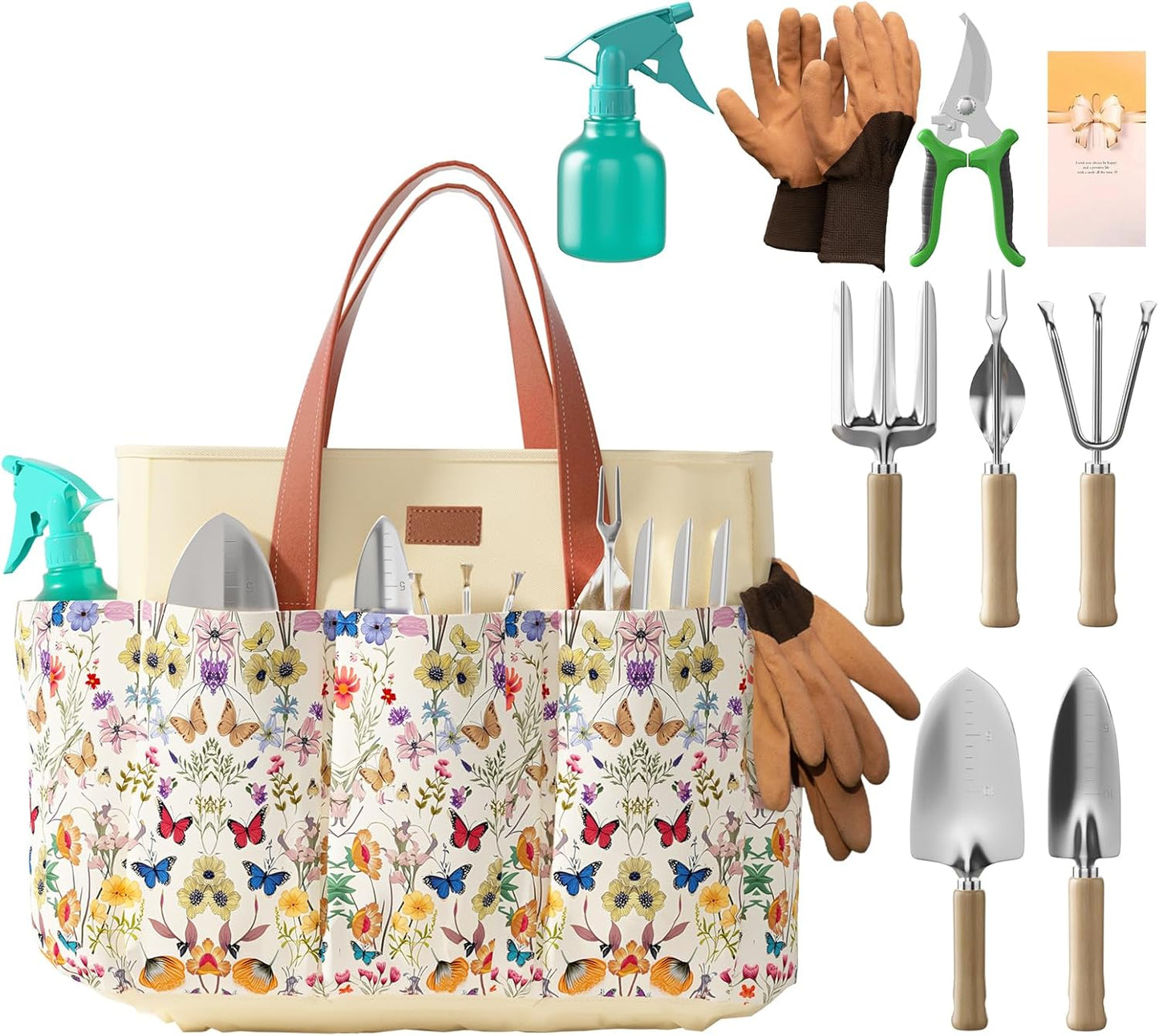 VerdantVibes 9-Piece Garden Tool Set - Heavy Duty Gardening Hand Tools
