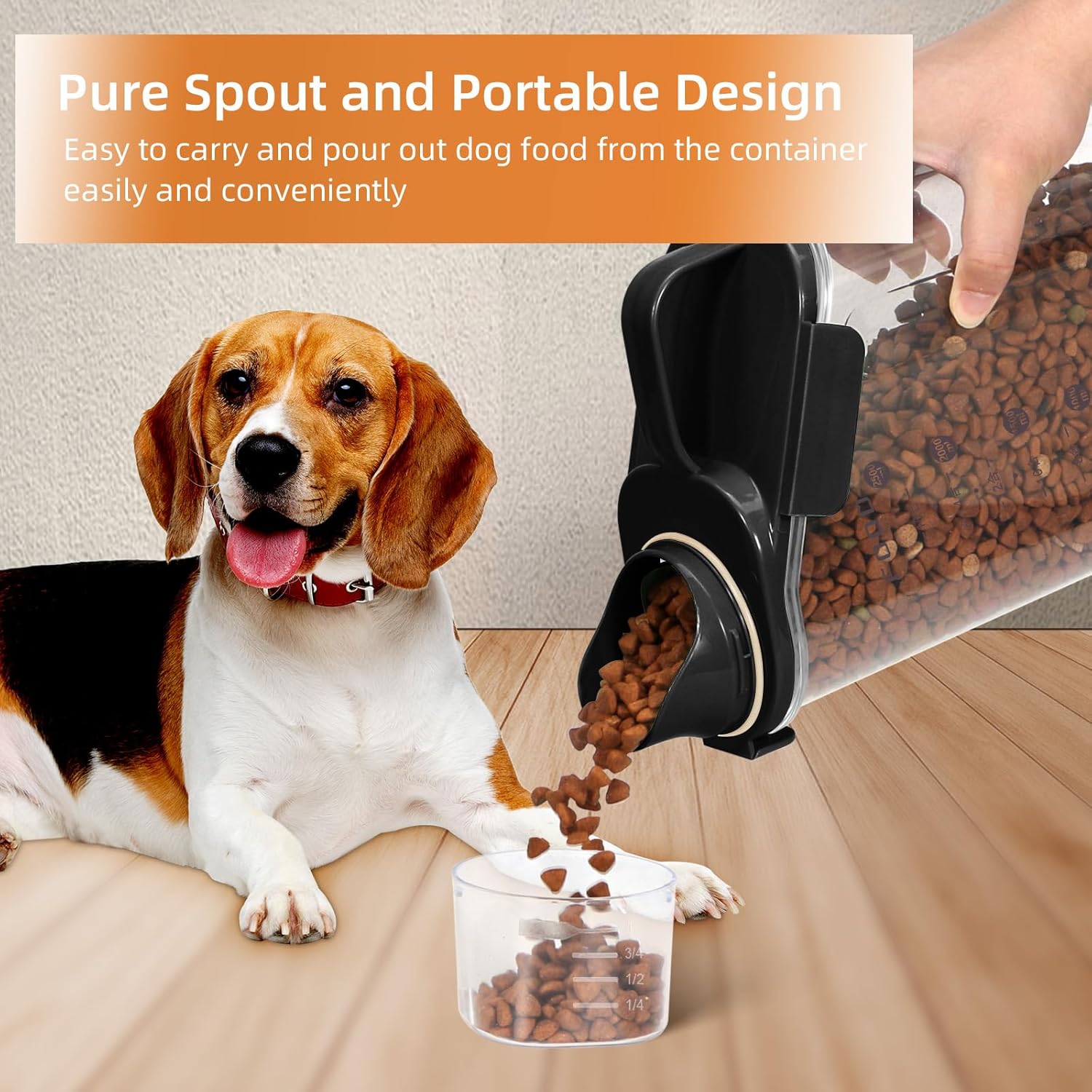 3-5LBS Airtight Pet Food Storage Container PBA-free,With Large Nozzle/