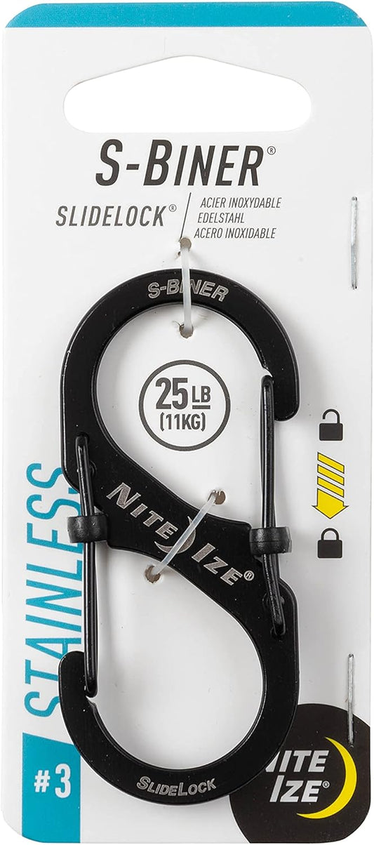 Nite Ize LSB3-01-R6 S-Biner SlideLock Dual Locking Carabiner, Size #3,