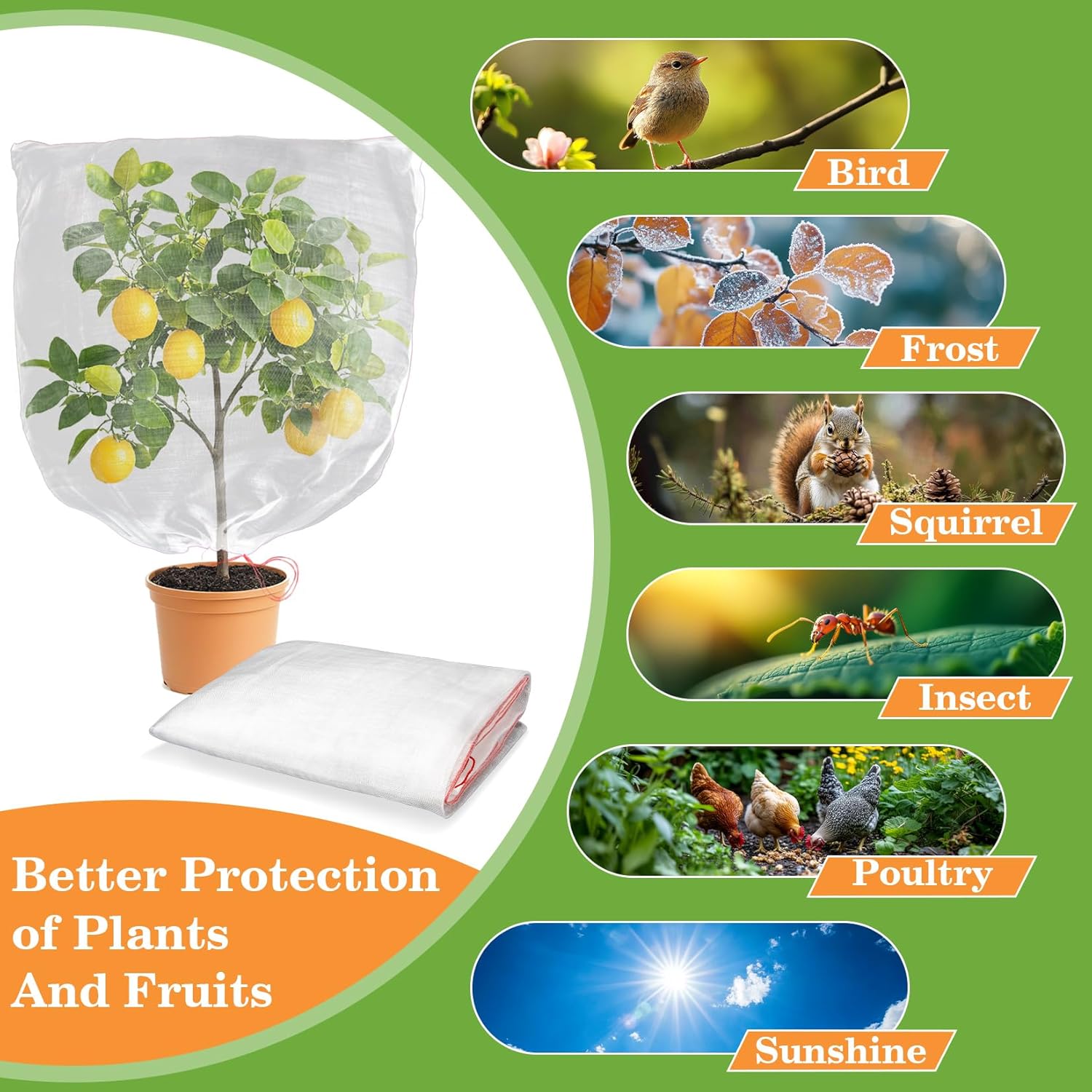 Sukh Bird Netting for Garden - 3.5 x 4.6 FT Garden Netting Pest Barrie