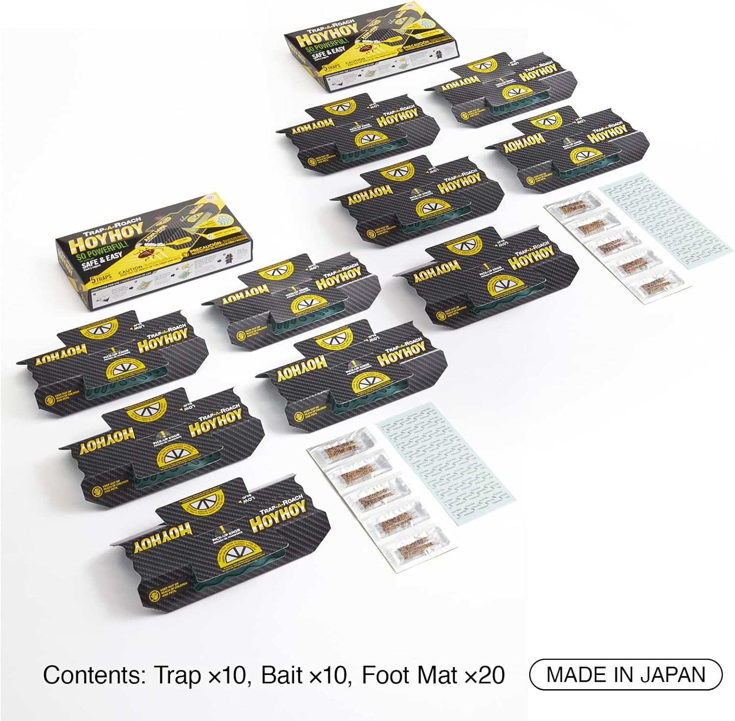 HOY HOY Trap A Roach - 10 Traps [2 Pack] Baited Glue Traps, Great for 