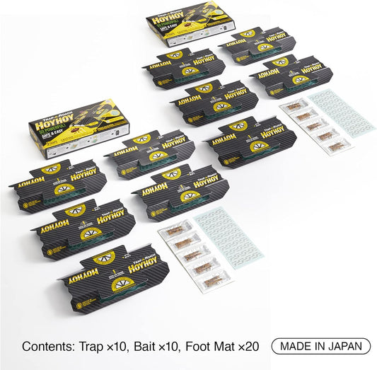 HOY HOY Trap A Roach - 10 Traps [2 Pack] Baited Glue Traps, Great for 
