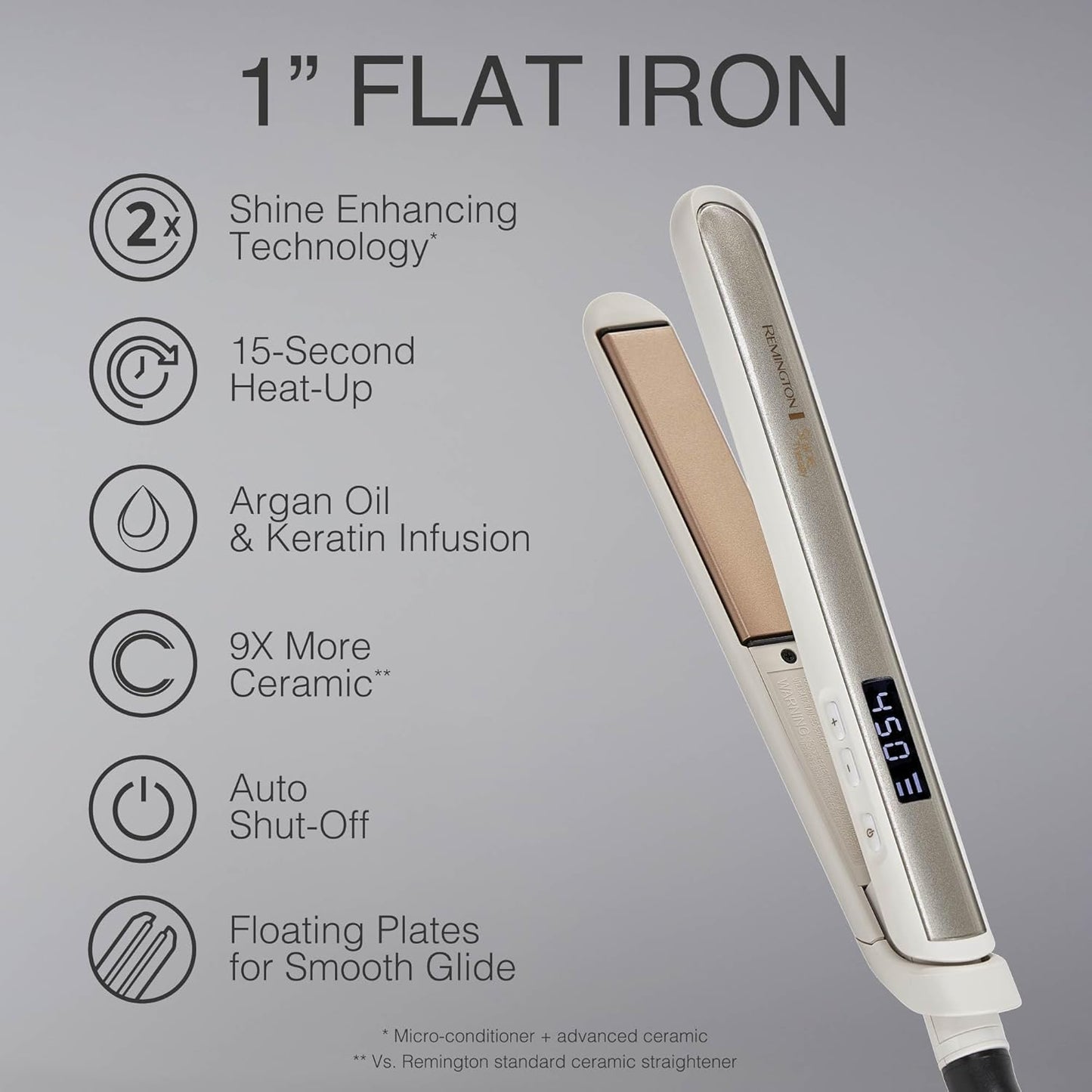 Remington Shine Therapy 1 inch Hair Straightener Iron, Flat Iron Infus