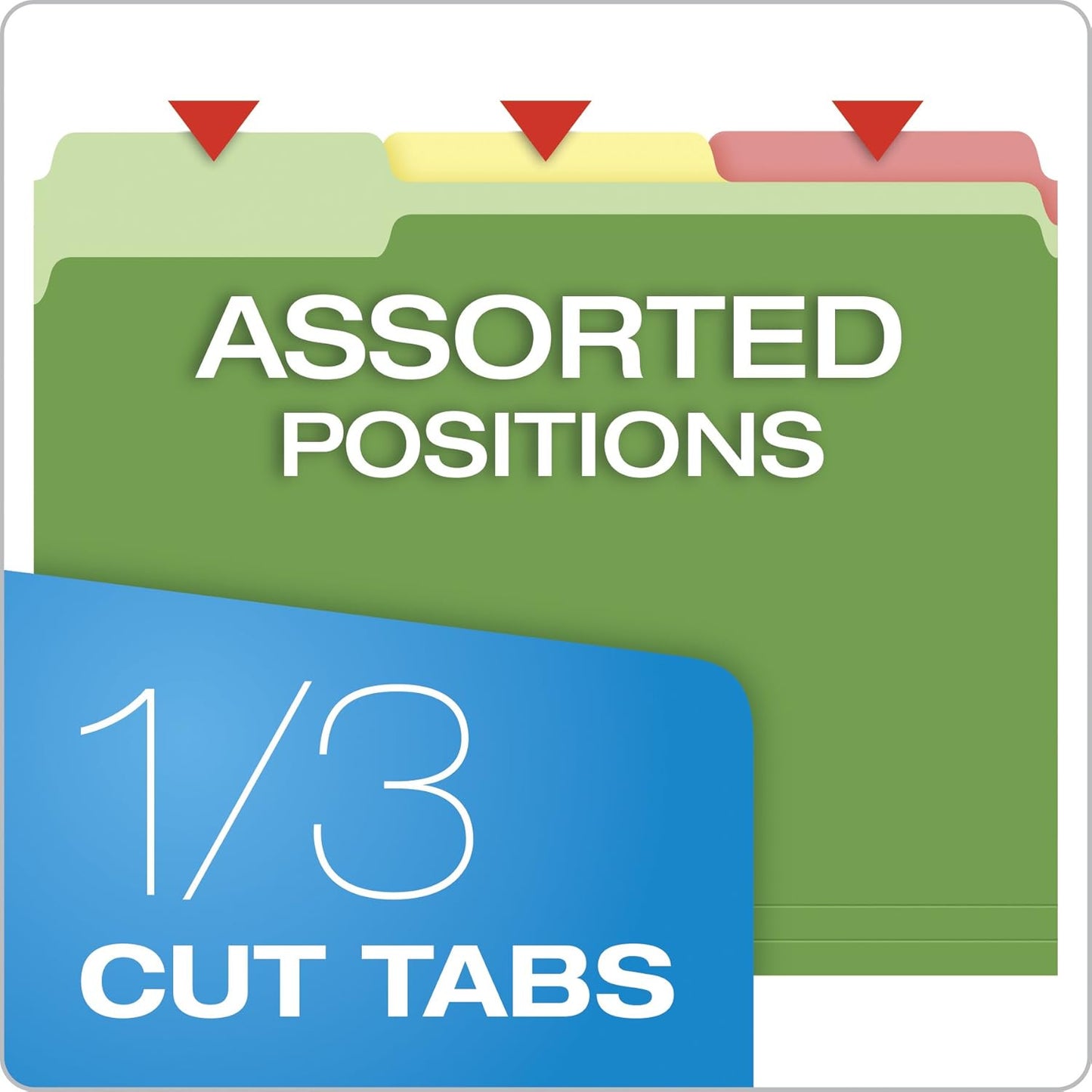 Pendaflex Colored File Folders, 36 Pack, Letter Size (8.5" x 11"), 3 T