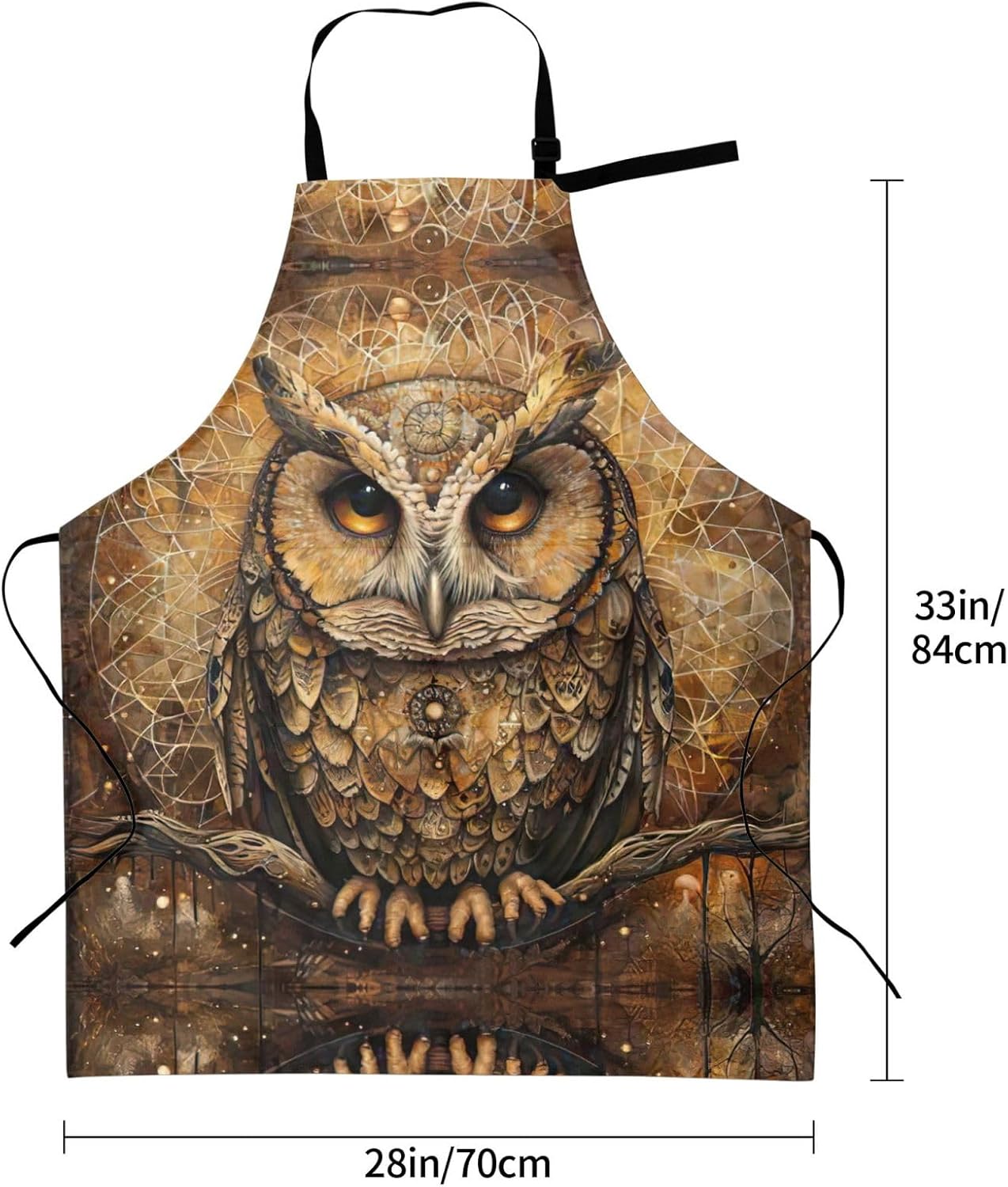 Owl Beliefs print Waterproof chef's apron with pocket apron for kitche