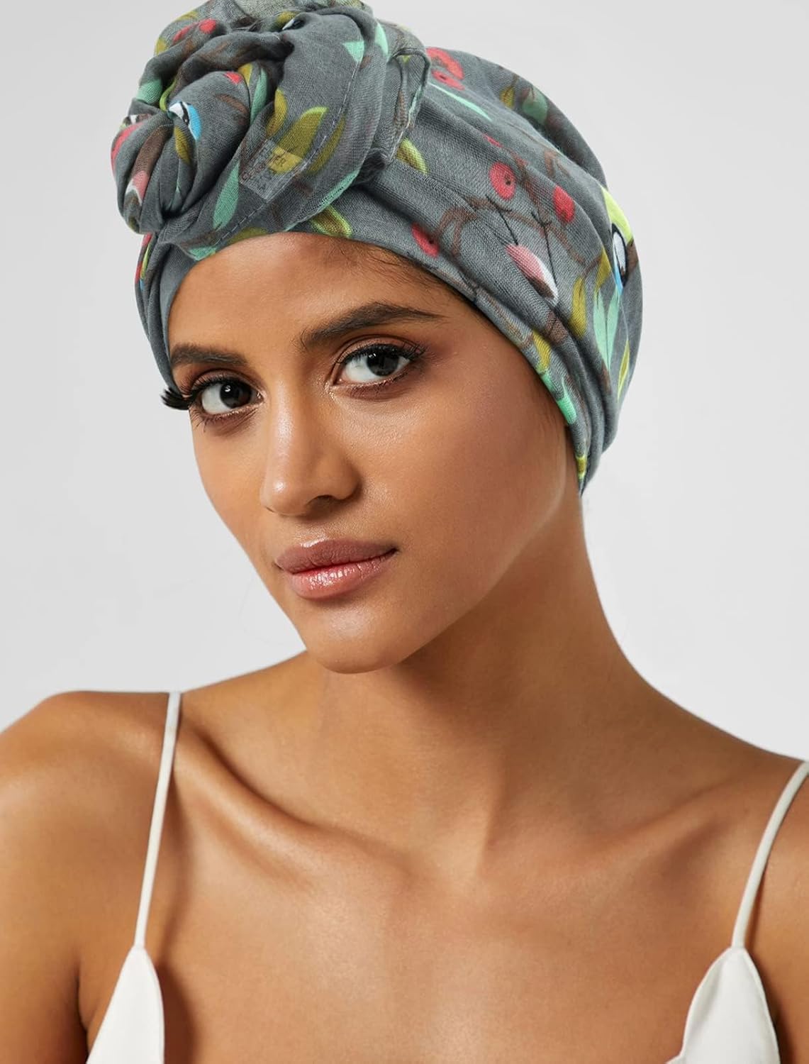 GERINLY Scarfs for Women Lightweight Floral Birds Print Cotton Scarves