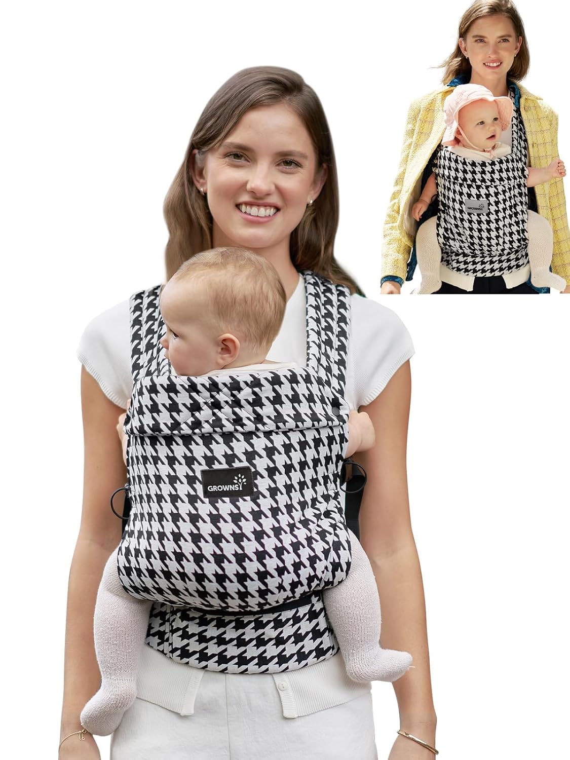 GROWNSY Baby Carrier Newborn to Toddler, Lightweight Ergonomic 7-44 lb