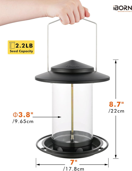iBorn Metal Bird Feeders for Outdoors Hanging,Wild Bird Feeders for Ca