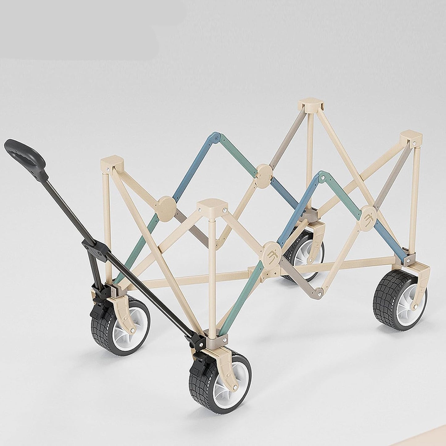 Portable Folding Camping Trolley - 300L Capacity, Festive Design, Quick-Fold for Easy Storage, 360° Swivel Wheels for Effortless Transport