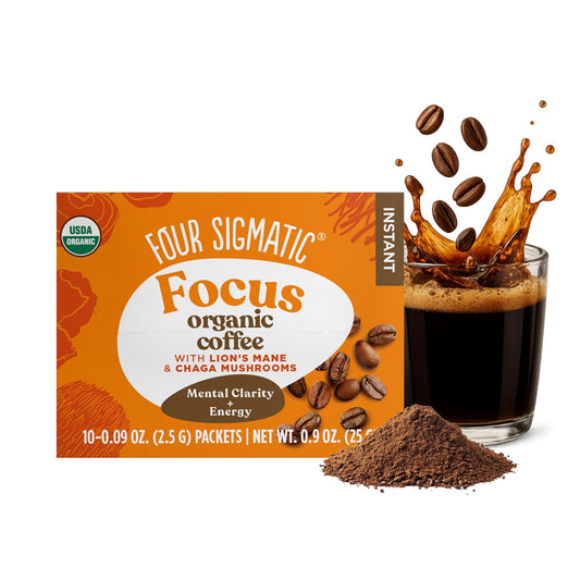 Four Sigmatic Focus Organic Mushroom Coffee | Instant Mushroom Coffee 