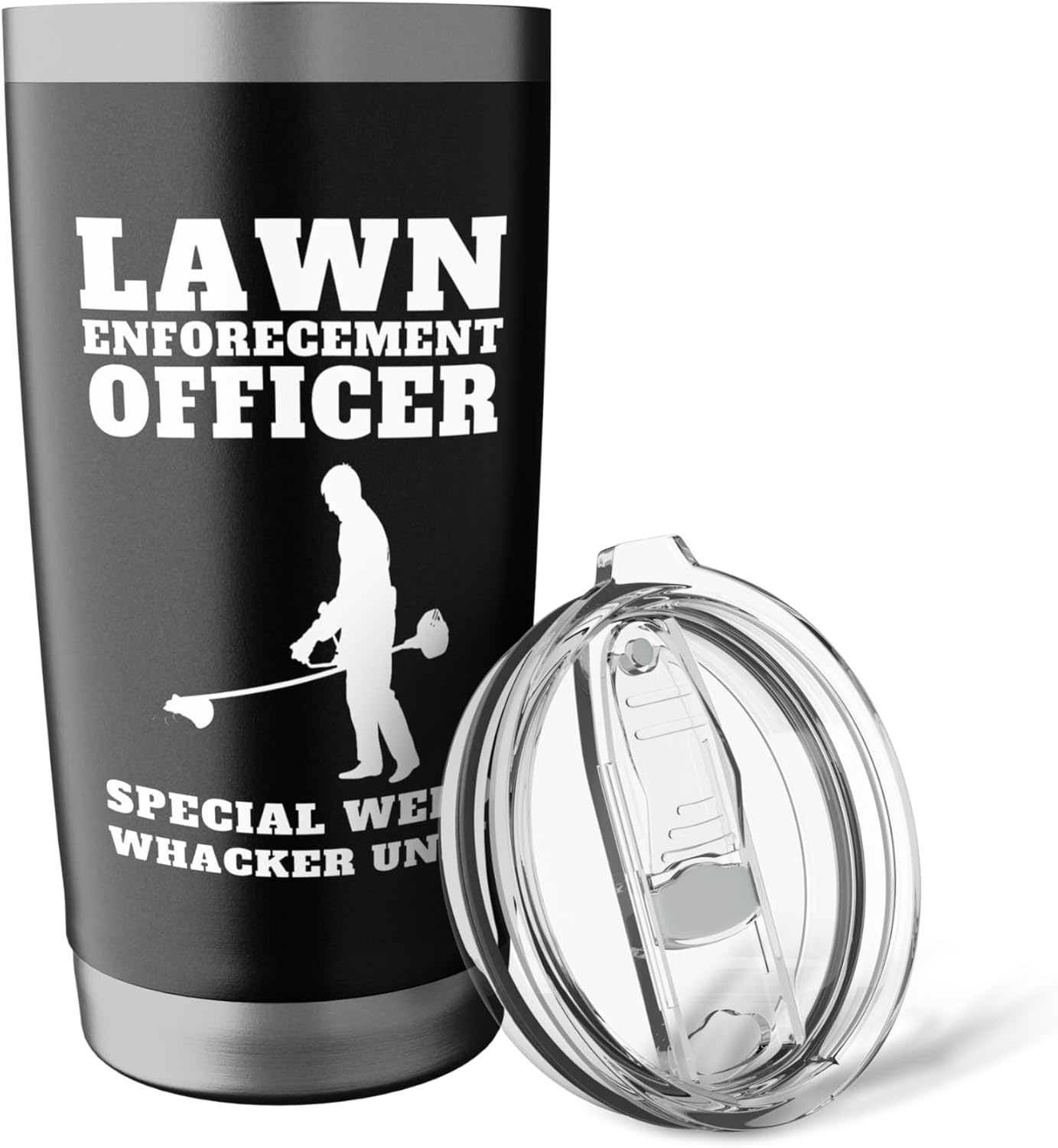 Funny Lawn Care officer weed whacker unit Men's Graphic Tee Stainless Steel Insulated Tumbler