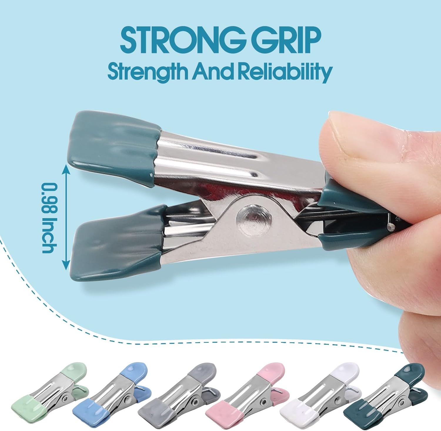 Clothes Pins Heavy Duty 30 Pack, 2.17 Inch Metal Chip Clips, Clothespi