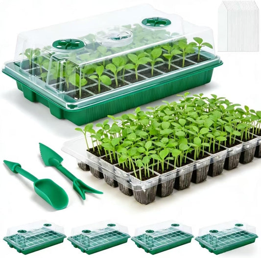 5 Pack Seed Starter Tray Seed Starter Kit (200 Cells Total Tray) with 