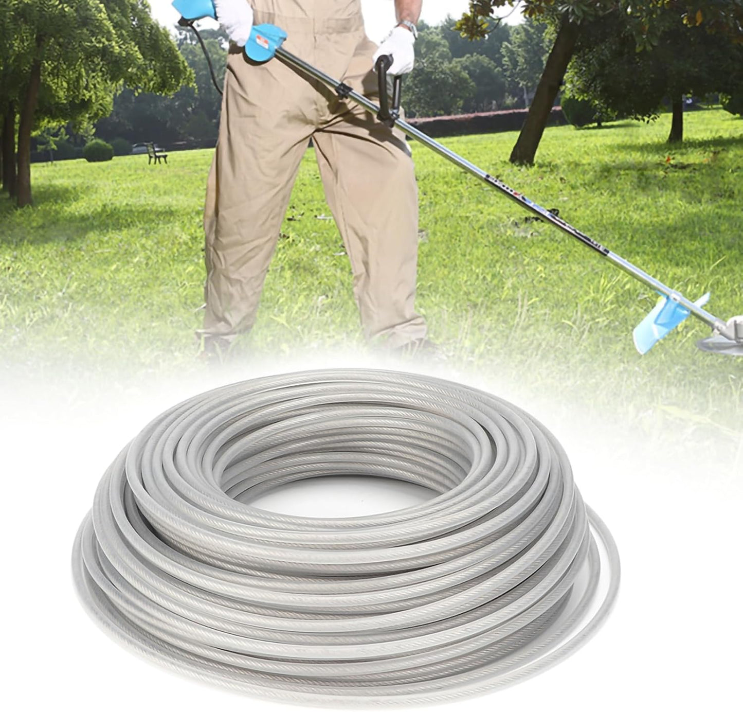 Haofy Steel Wire Grass Trimmer Line, Highly Efficient for Lawn Garden Weeds, Ideal for Garden Pruning, Agricultural Production, Home Gardening