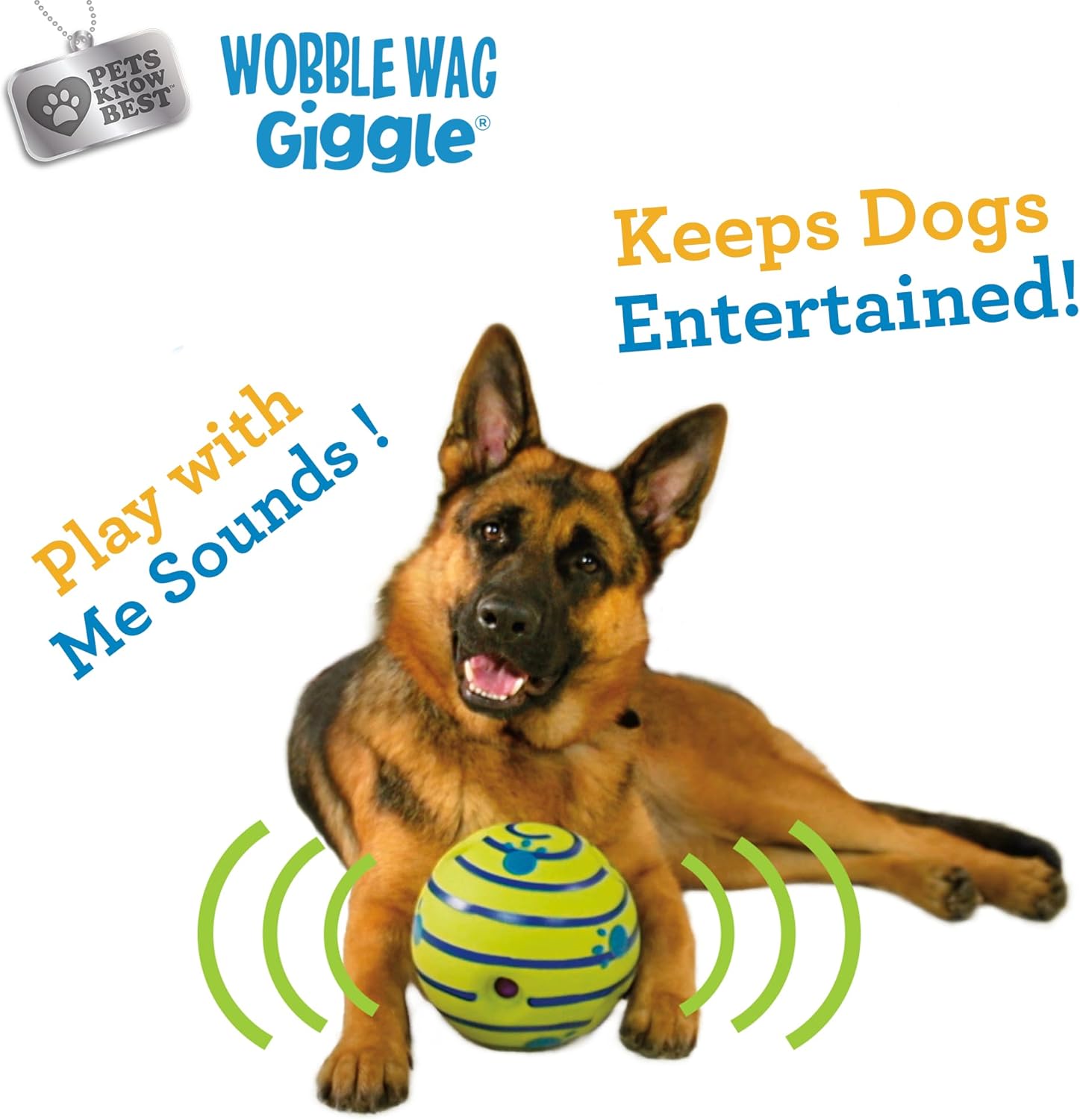 Wobble Wag Giggle Ball | Rolling Enrichment Toy for Fun Playtime, Inte
