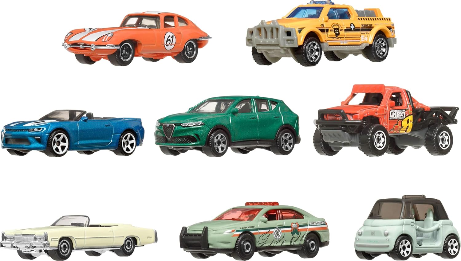 Matchbox 1:64 Scale Die-Cast Toy Cars or Trucks, Set of 8, Themed Mult
