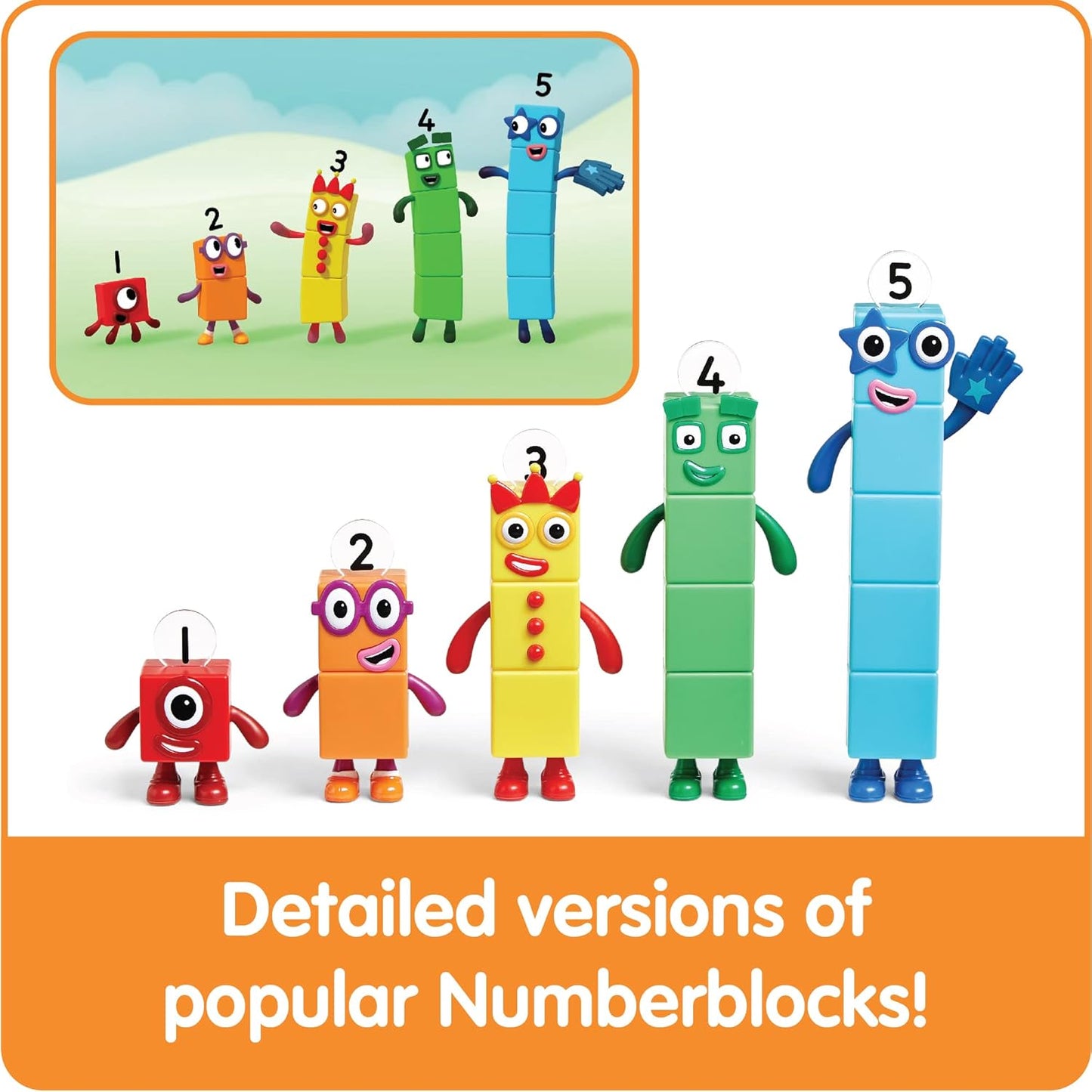 hand2mind Numberblocks Friends One to Five, Action Figure Set, Toy Fig