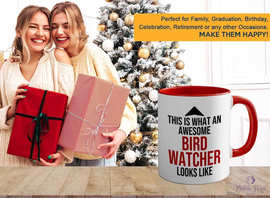 Bird Lover Two Tone Red Edition 11oz - Awsome Bird Watcher Looks Like 