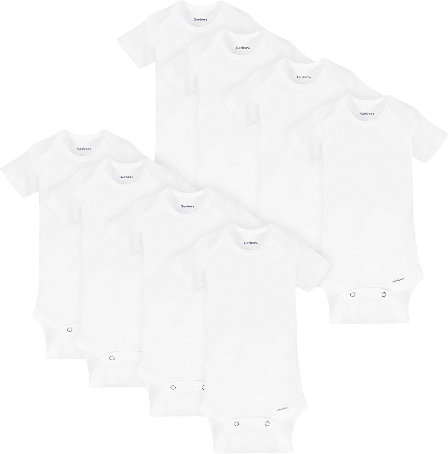 Gerber unisex-baby 8-pack Short Sleeve Onesies Bodysuits