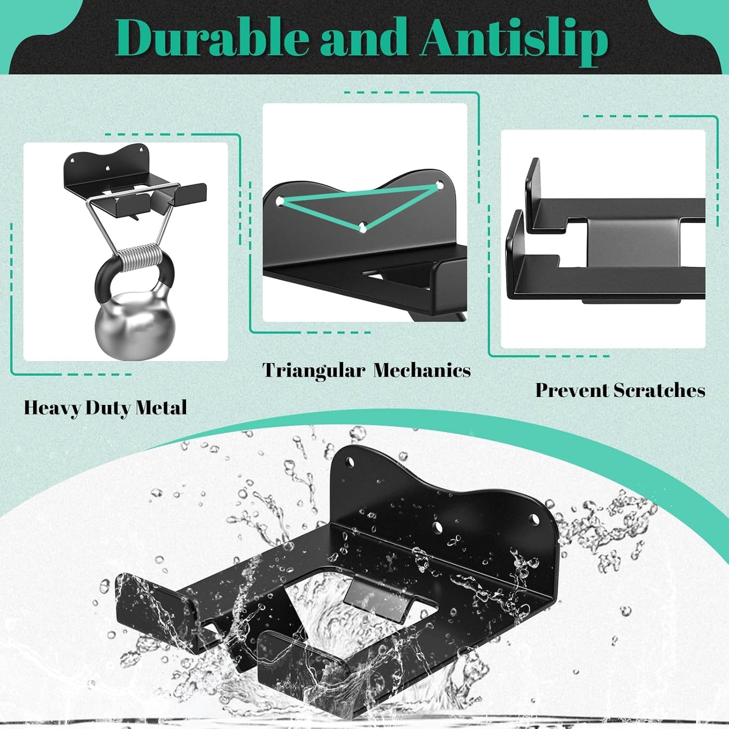 Weed Eater Hanger Garage Organizer Trimmer Rack, Weedeater Rack Wall Mount for Grass Trimmer, Garden Power Tool Holder Organizer for Grass Trimmer Hedge Trimmer (Black-2Pcs)