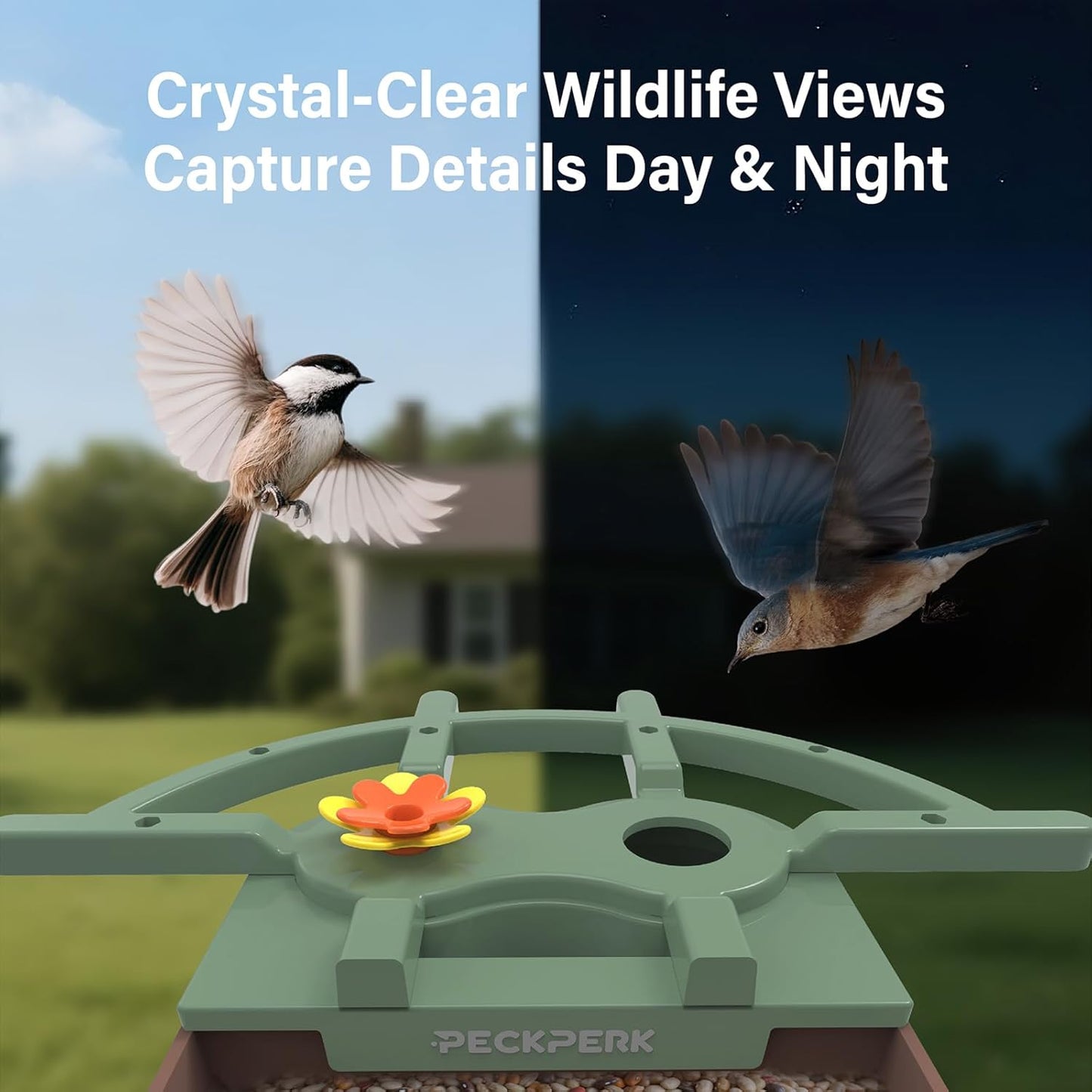 Smart Bird Feeder with Camera Solar Powered Outdoor - 2K HD Live Video