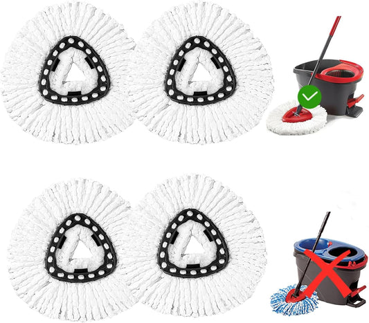 4 Pack Mop Head Replacement Compatible with O Cedar Triangle Swivel Mo
