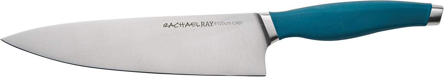 Rachael Ray Cutlery Japanese Stainless Steel Knives Set with Sheaths, 
