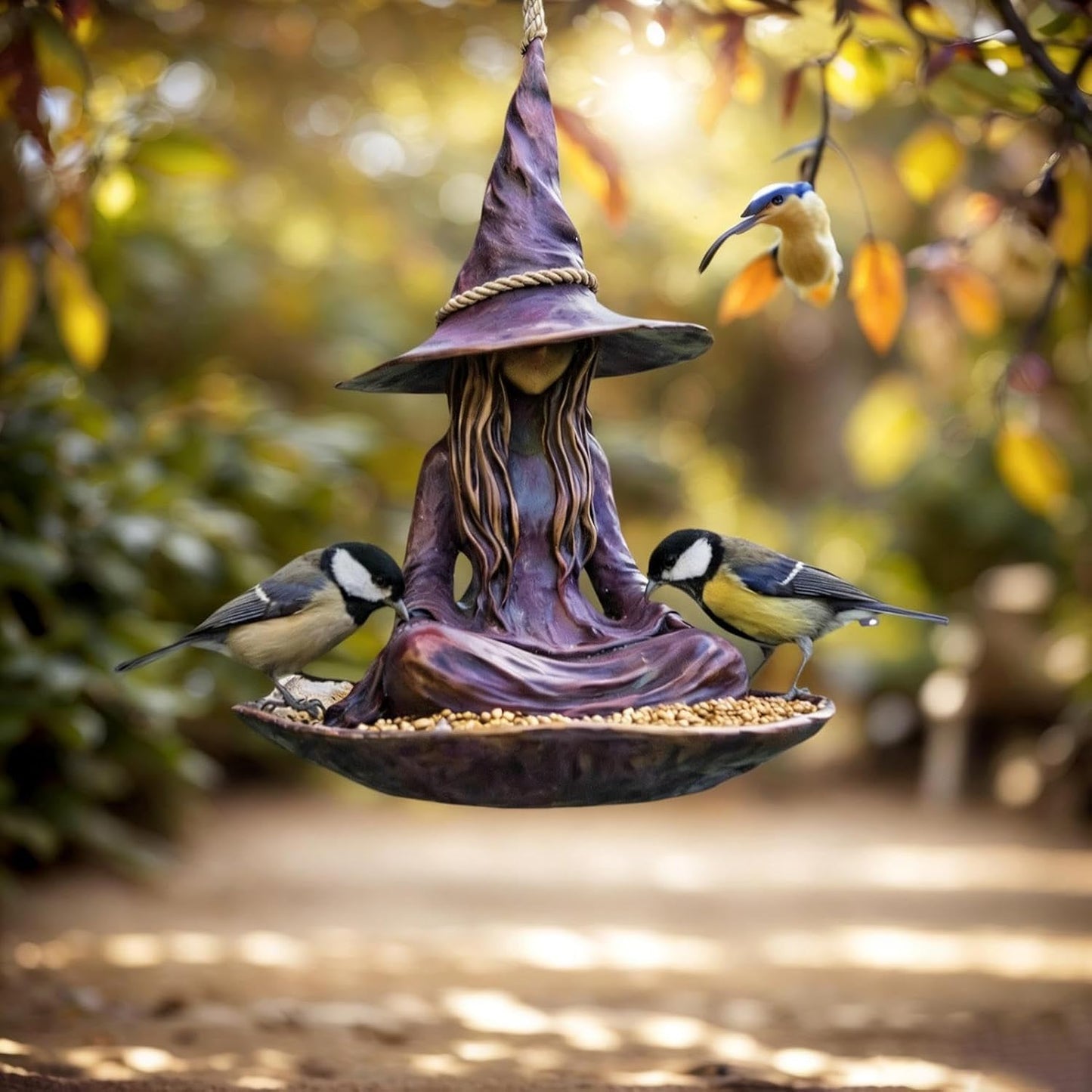 Outdoor Bird Feeder Station, Weatherproof Wild Birds Feeder, Hanging Backyard Feeding Tray House, Durable All Season Feeding Container, Garden Bird Watching Accessory, Finches Robins Sparrows