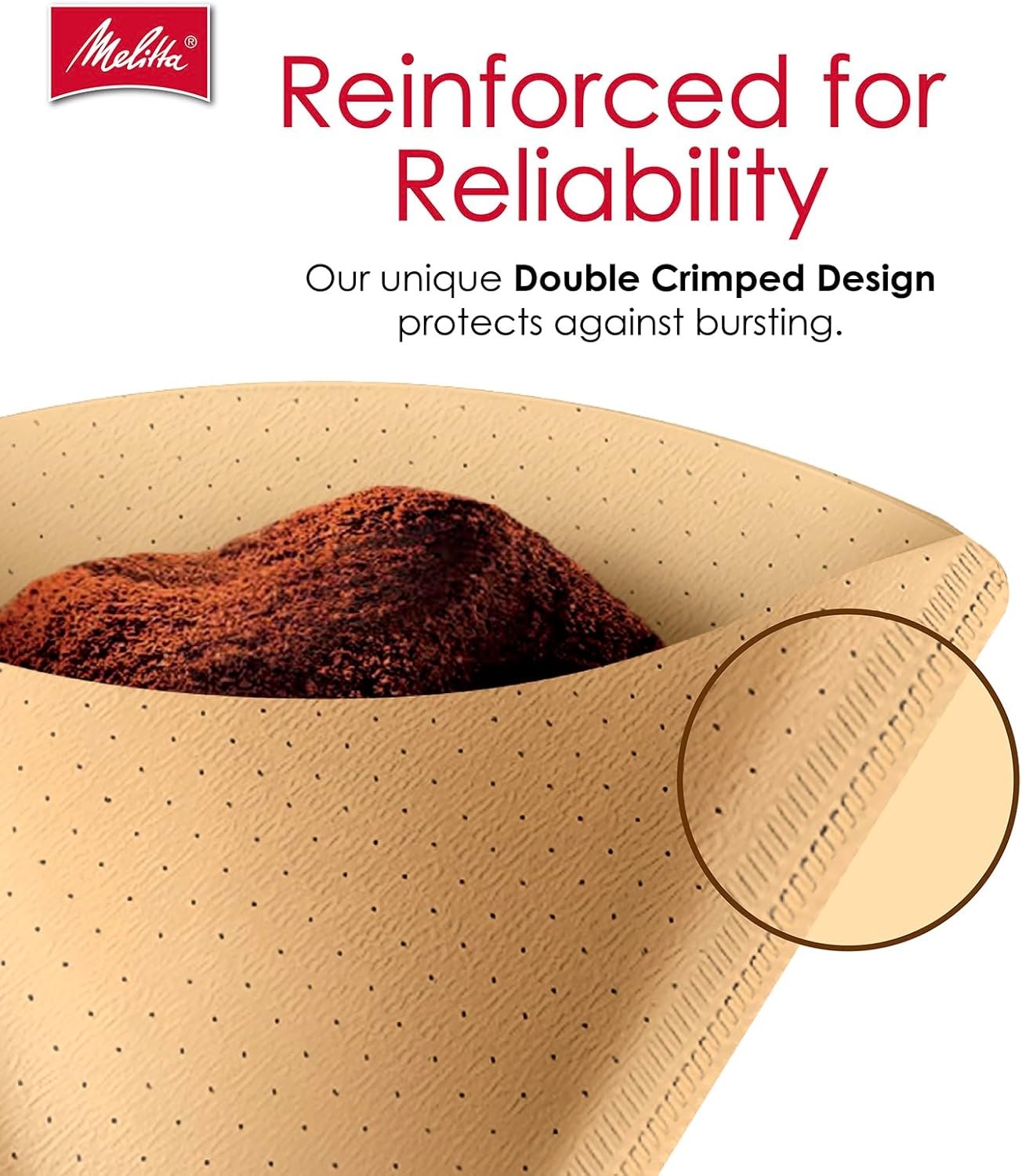 Melitta #4 Cone Coffee Filters, Natural Brown, 100 Count (Pack Of 3), 300 Total Filters - Fits all 8-12 Cup Cone Coffee Makers and Pour-Overs, Compostable, Tear-Resistant