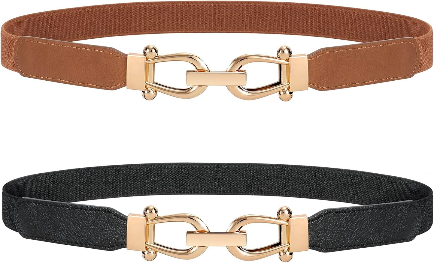 JASGOOD Women Stretchy Waist Belt Retro Elastic Skinny Belt for Ladies