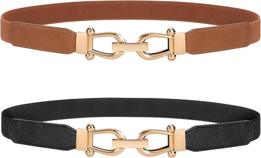 JASGOOD Women Stretchy Waist Belt Retro Elastic Skinny Belt for Ladies