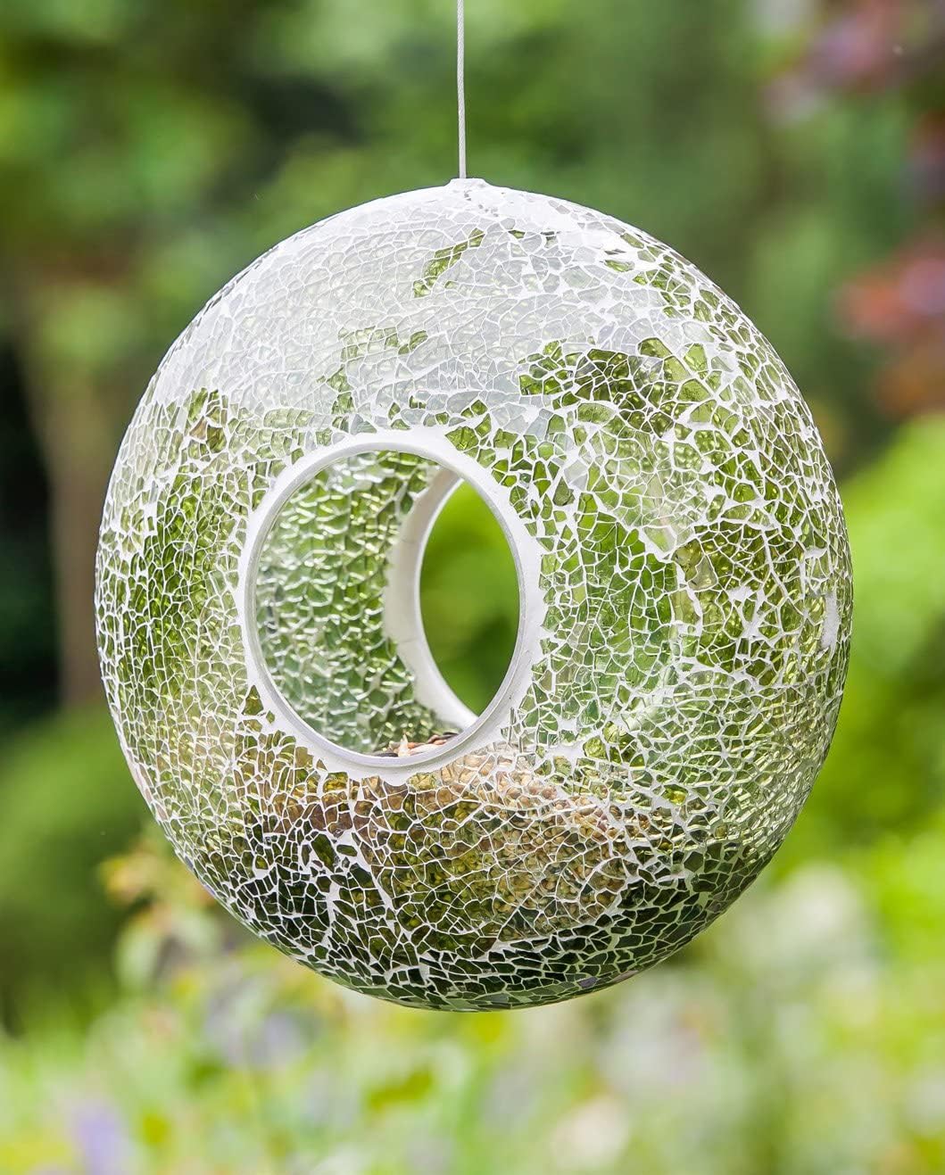 Fly Through Wild Bird Feeder Garden Hanging Bird Feeder Mosaic Circle 