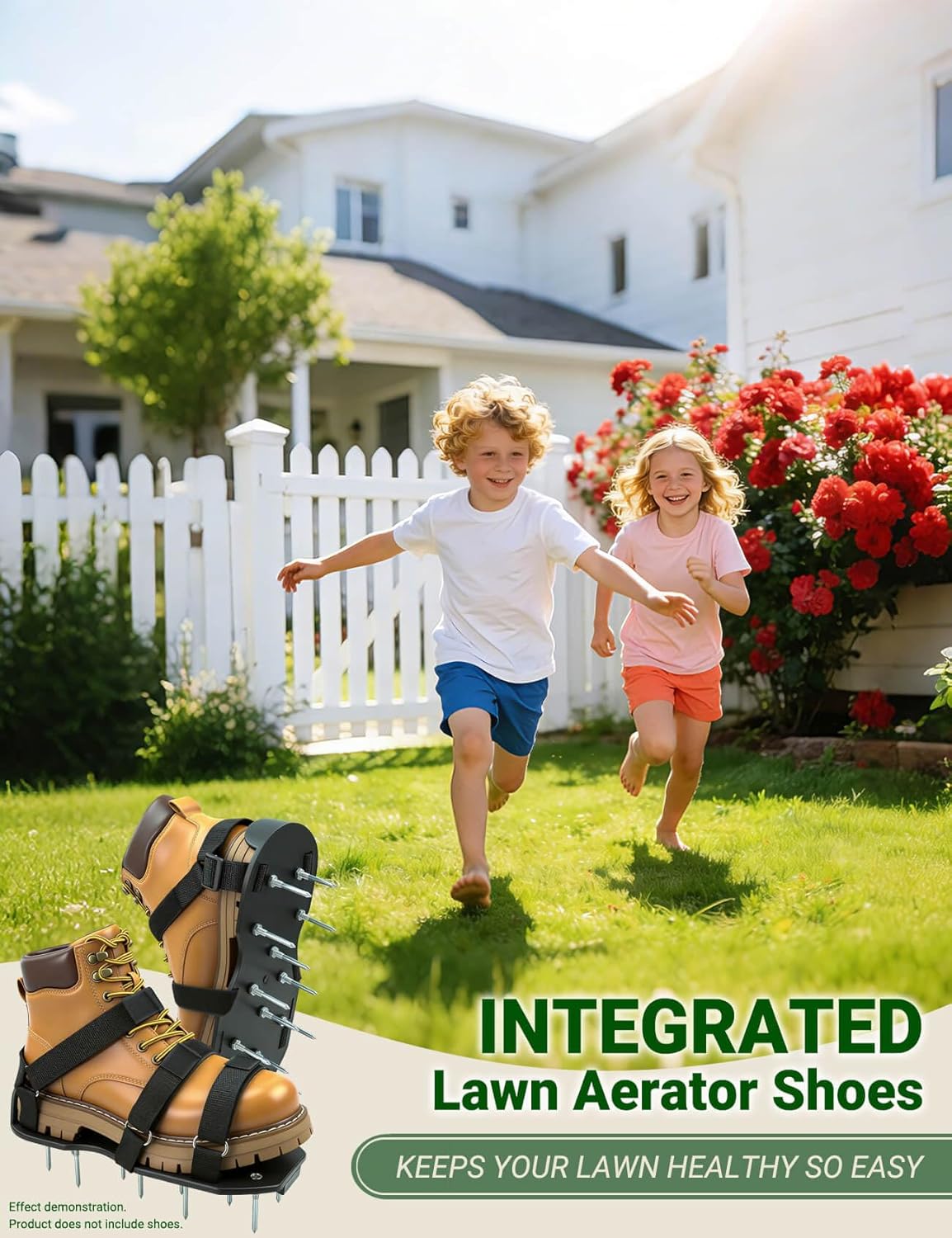 Lawn Aerator Shoes for Lawn, Soil Yard Aerator Tool with Hook & Loop S