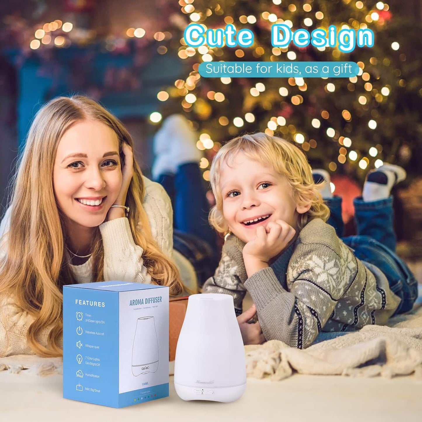 Homeweeks Diffusers, 100ml Colorful Essential Oil Diffuser with Adjust