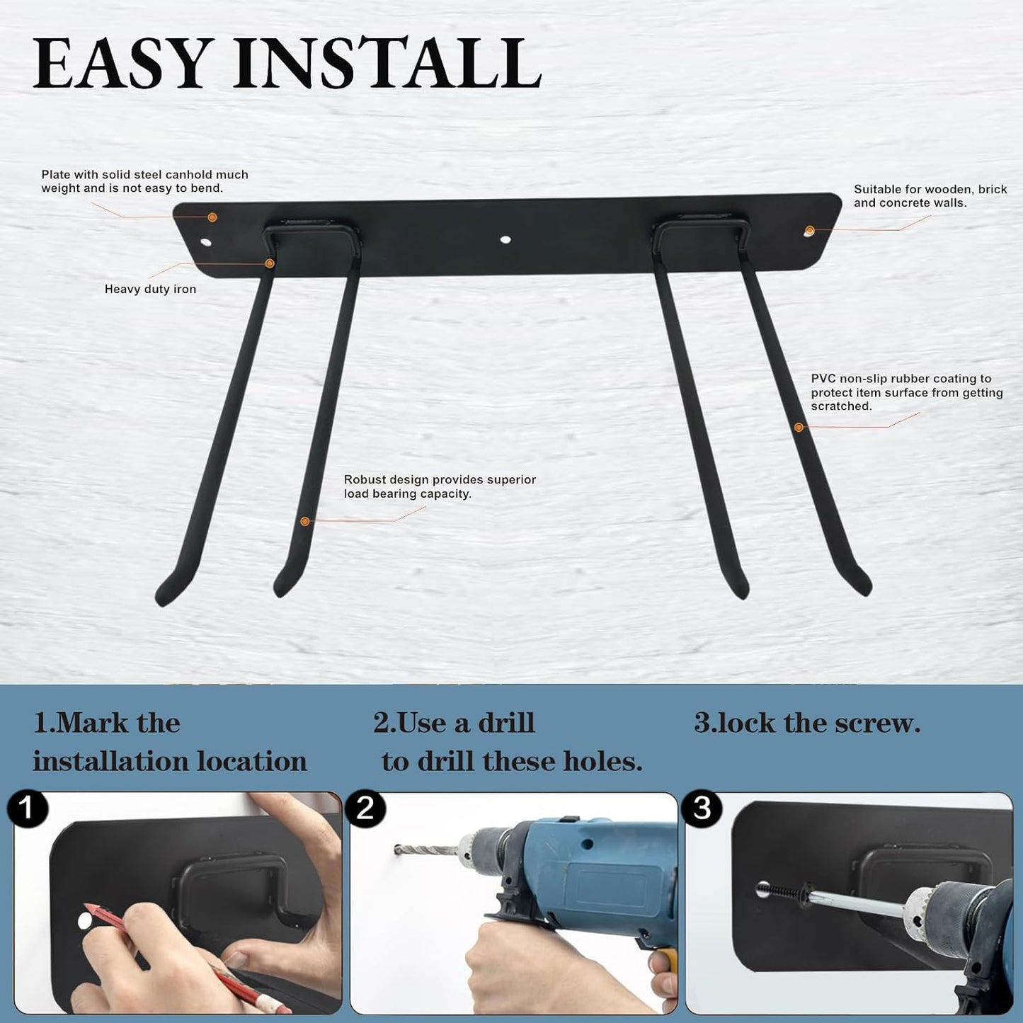 Sturdy Storage Hooks for Garage and Garden Use Space Efficient Design 