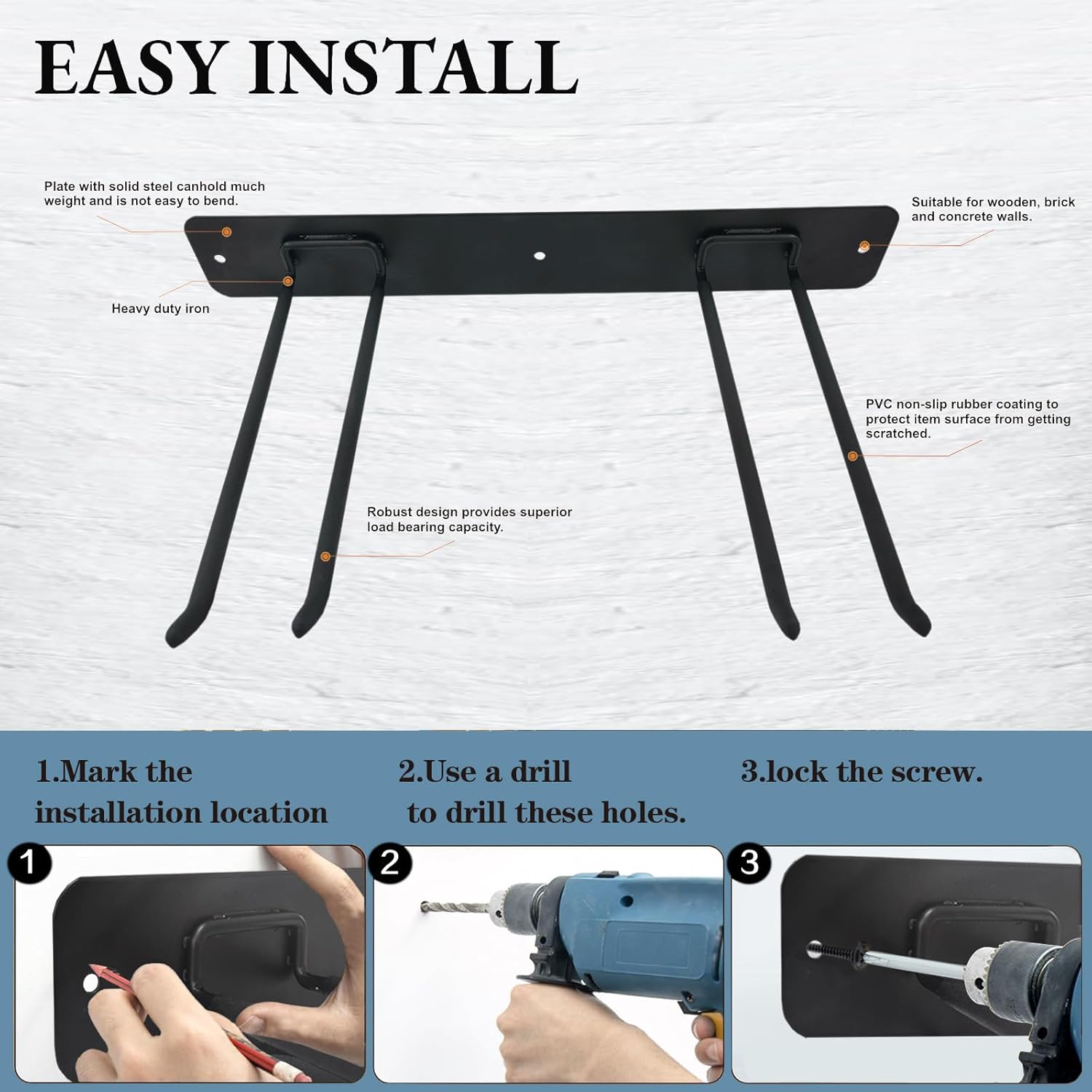 Sturdy Storage Hooks for Garage and Garden Use Space Efficient Design 
