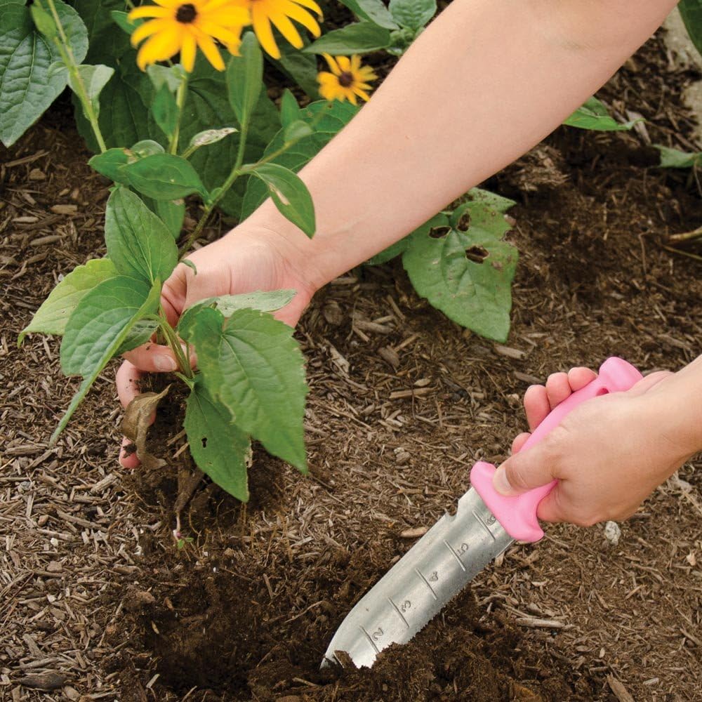A.M. Leonard Deluxe Soil Knife, Pink – Hori Hori w/ 6-Inch Stainless Steel Blade