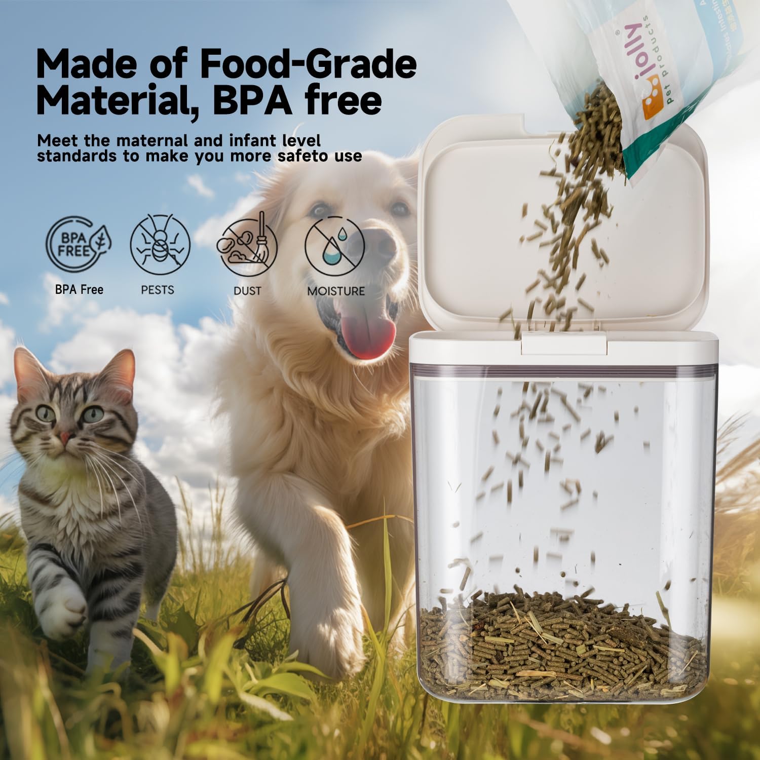 LivLab Mker Dog Food Storage Container 5 lbs Airtight Pet Food Storage
