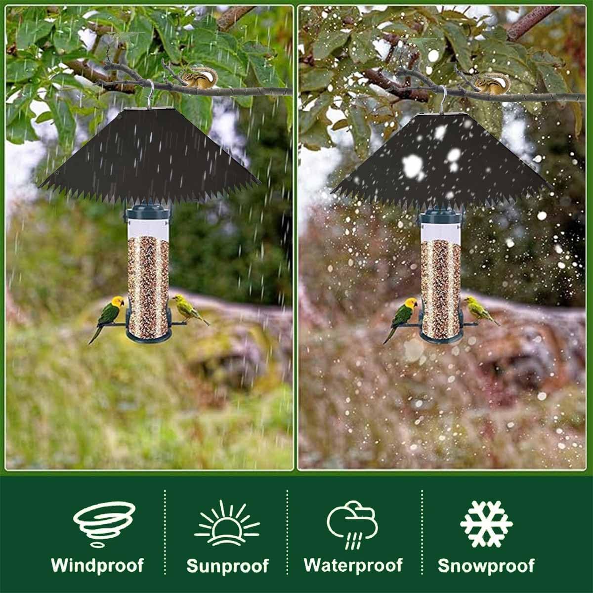 Metal Squirrel Baffle for 4×4 Posts or Hanging, Squirrel Proof Baffle with Spikes for Bird Feeder Poles, Waterproof, Rustproof, Preventing Squirrels and Raccoons from Bird Feeders (Black)