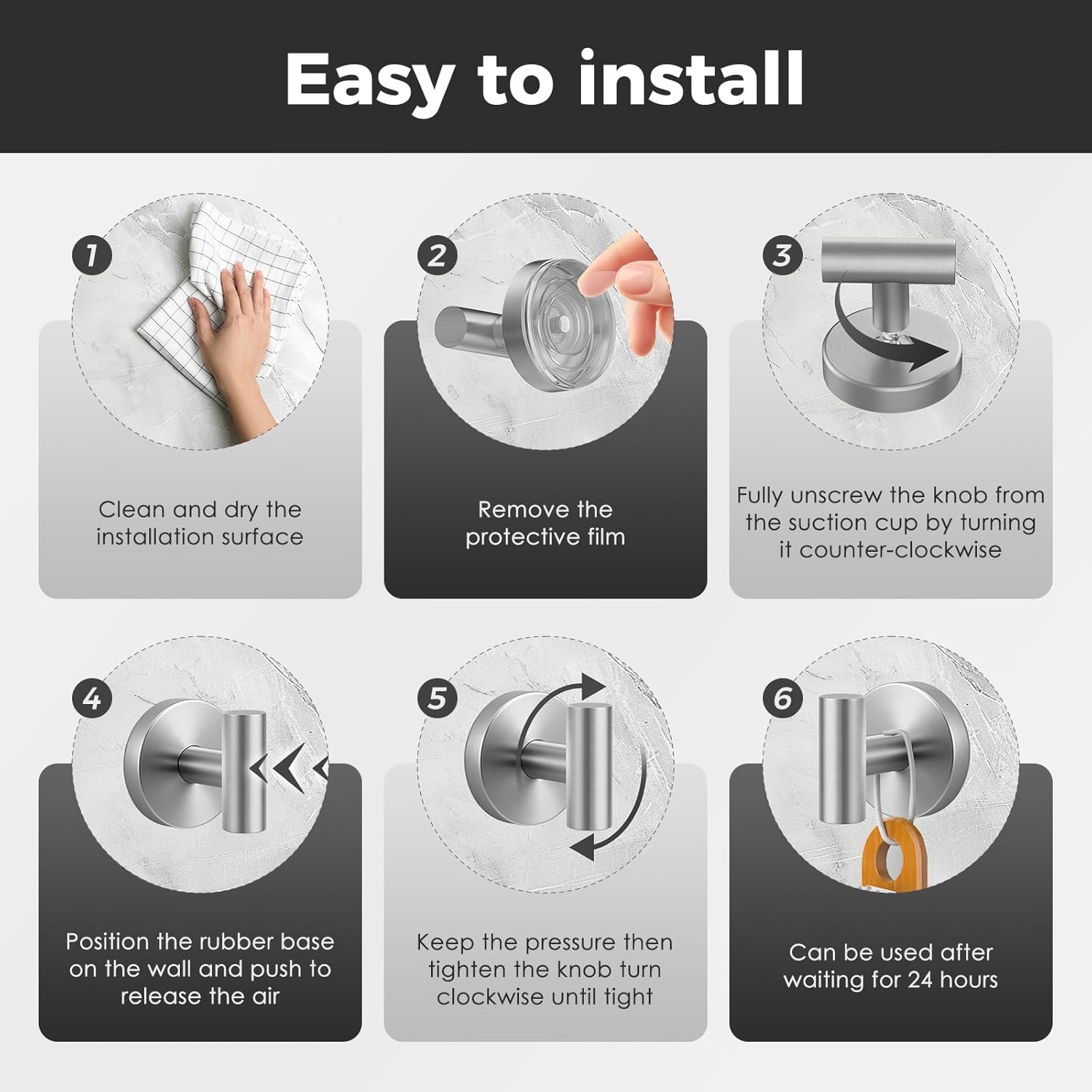 Shower Hooks for Inside Shower,No-Drill Removable&Reusable Towel Hooks