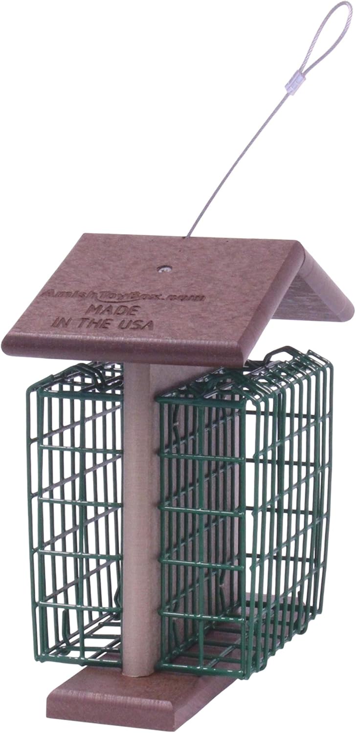 AmishToyBox Double Suet Bird Feeder, Eco-Friendly Poly Lumber (Milwauk