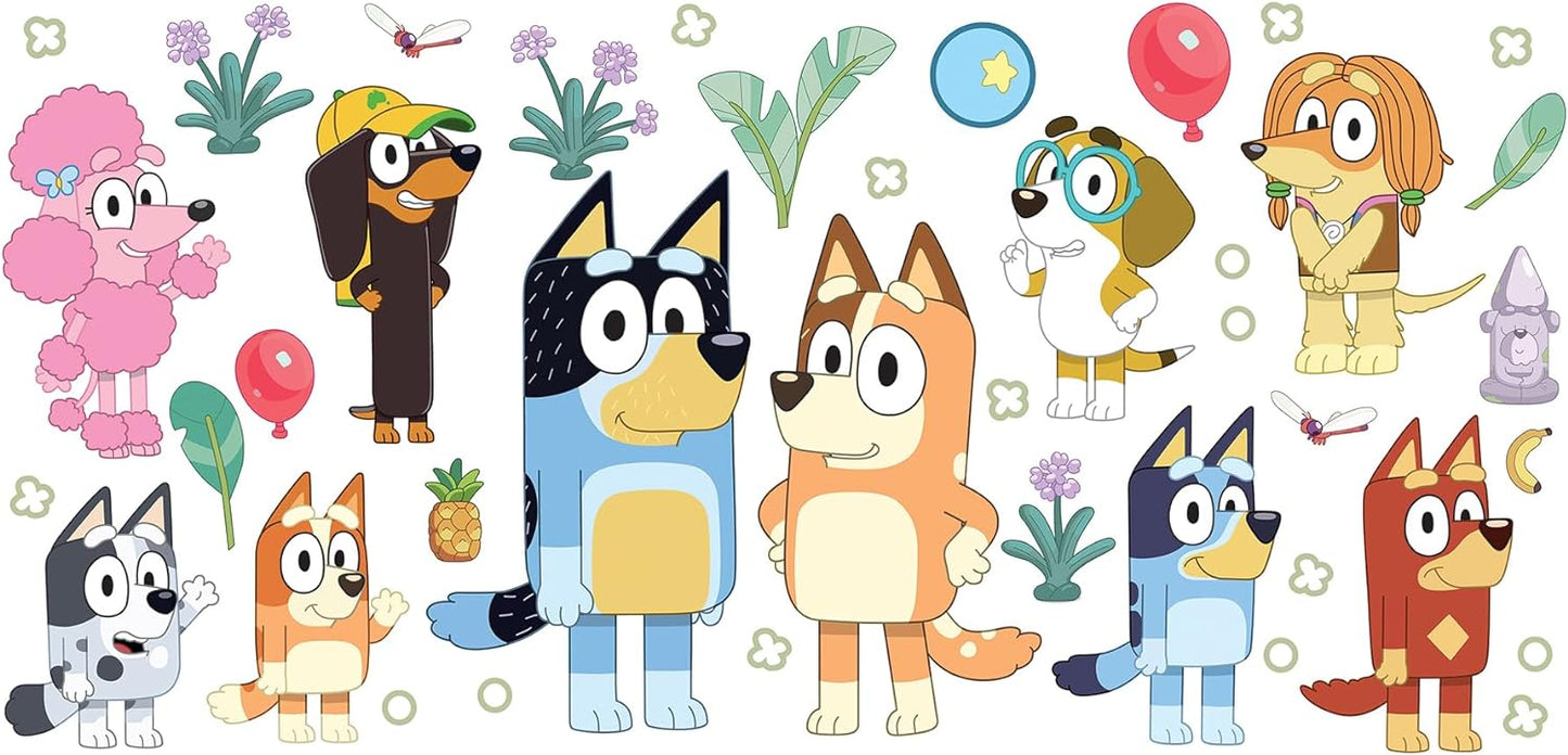 RoomMates Bluey Family and Friends Peel and Stick Wall Decals, RMK5457SCS