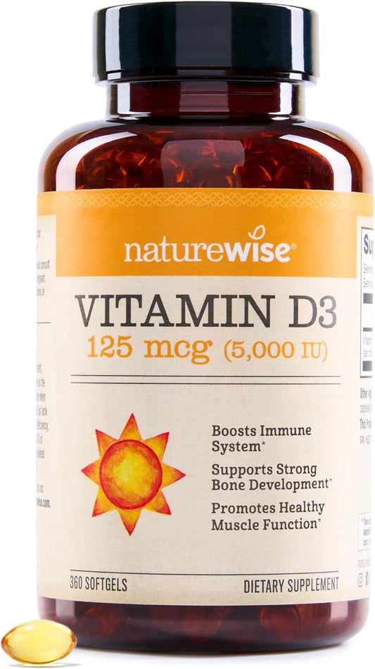NatureWise Vitamin D3 5000iu (125 mcg) 1 Year Supply for Immune Suppor