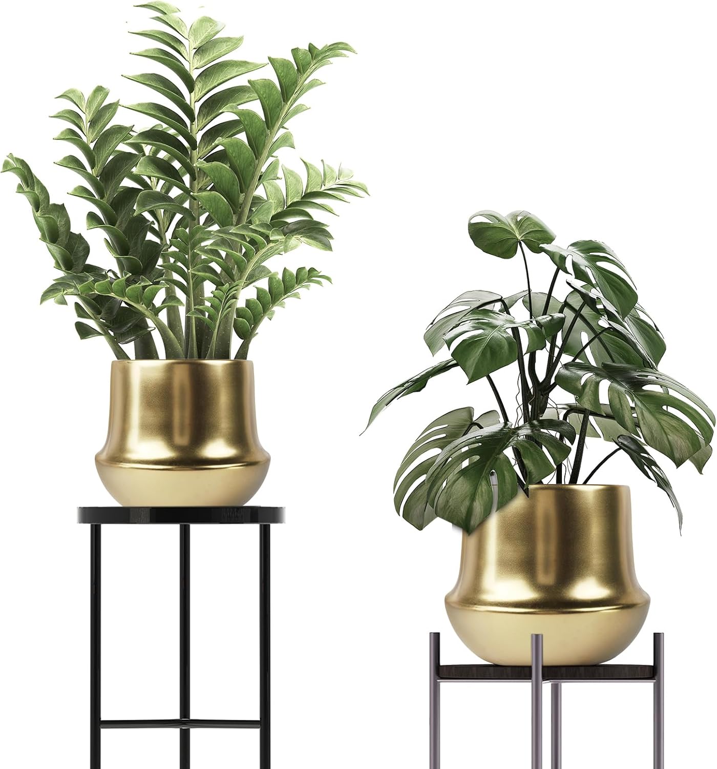 Gold Planter Pot Indoor Ceramic Flower Pots Modern Decorative Large Plant Pot 7.1 inch Gold Brass Planter for All House Plants,Succulents,Flowers and Cactus