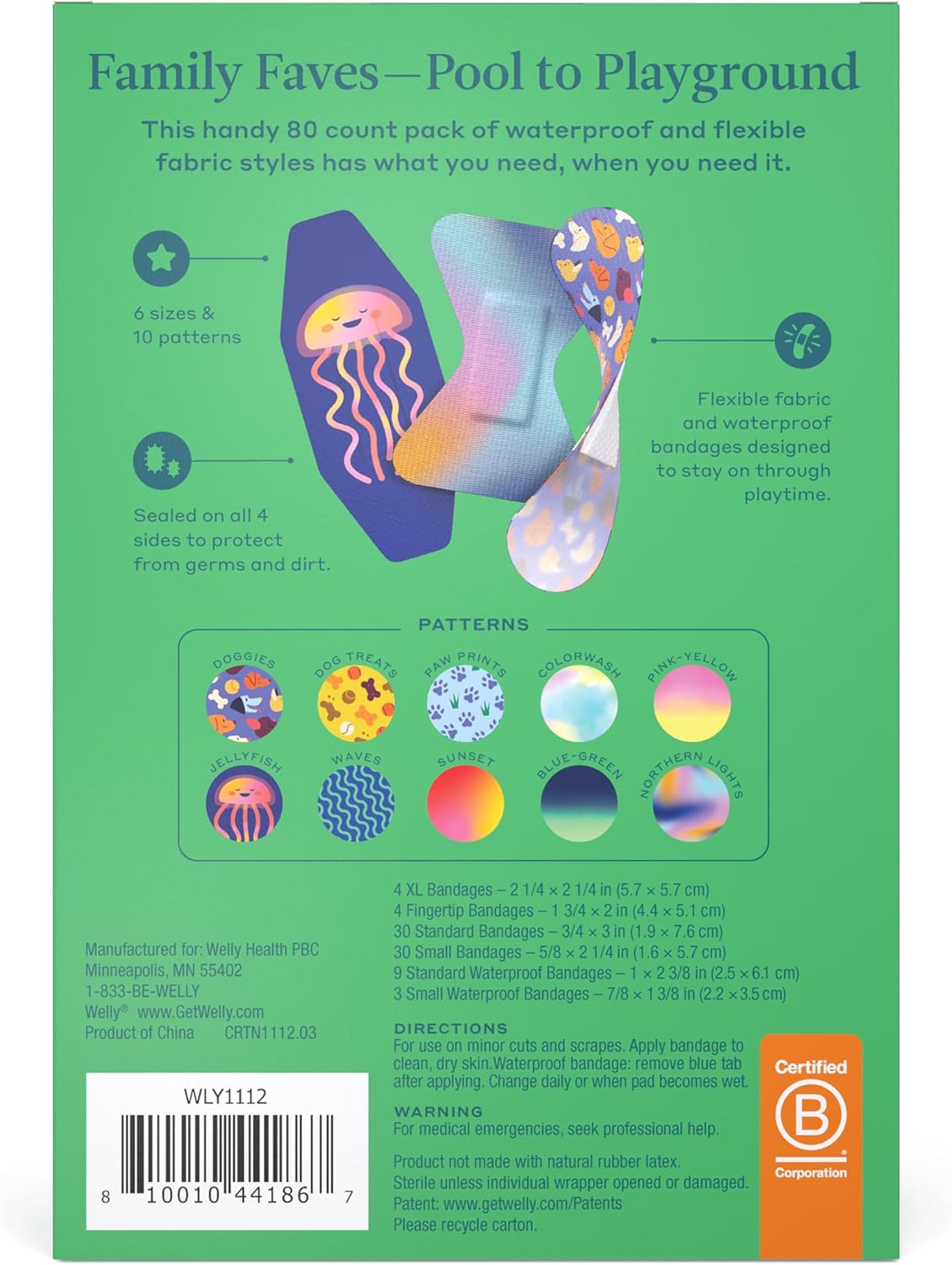 Welly Bandage Family Pack | Adhesive Flexible Fabric & Waterproof Band