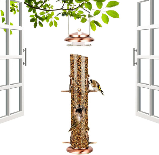 Wild Bird Feeders, Small Squirrel Proof, Clear Weatherproof Feeder with Design, Small Birds Feeder for Indoor Outdoor, Birds Accessories, Wild Bird Feeders Set for Outdoor Use
