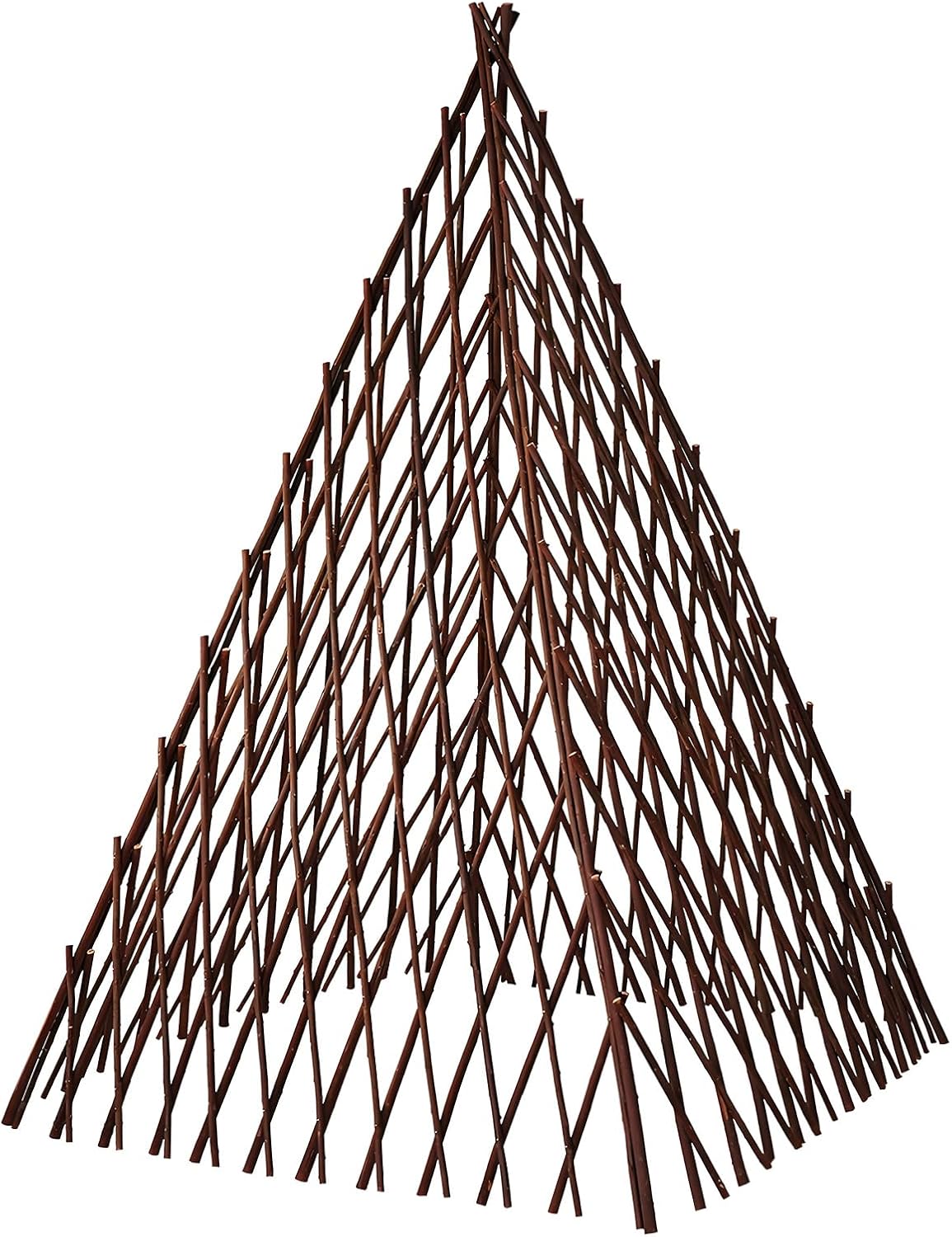 Expandable Teepee Wicker Plant Trellis,Obelisk Trellis for Climbing Plant Outdoor, Wicker Trellises for Plants Flower Self Standing Expandable Pyramid Trellis for Plant Protection and Plant Climbing