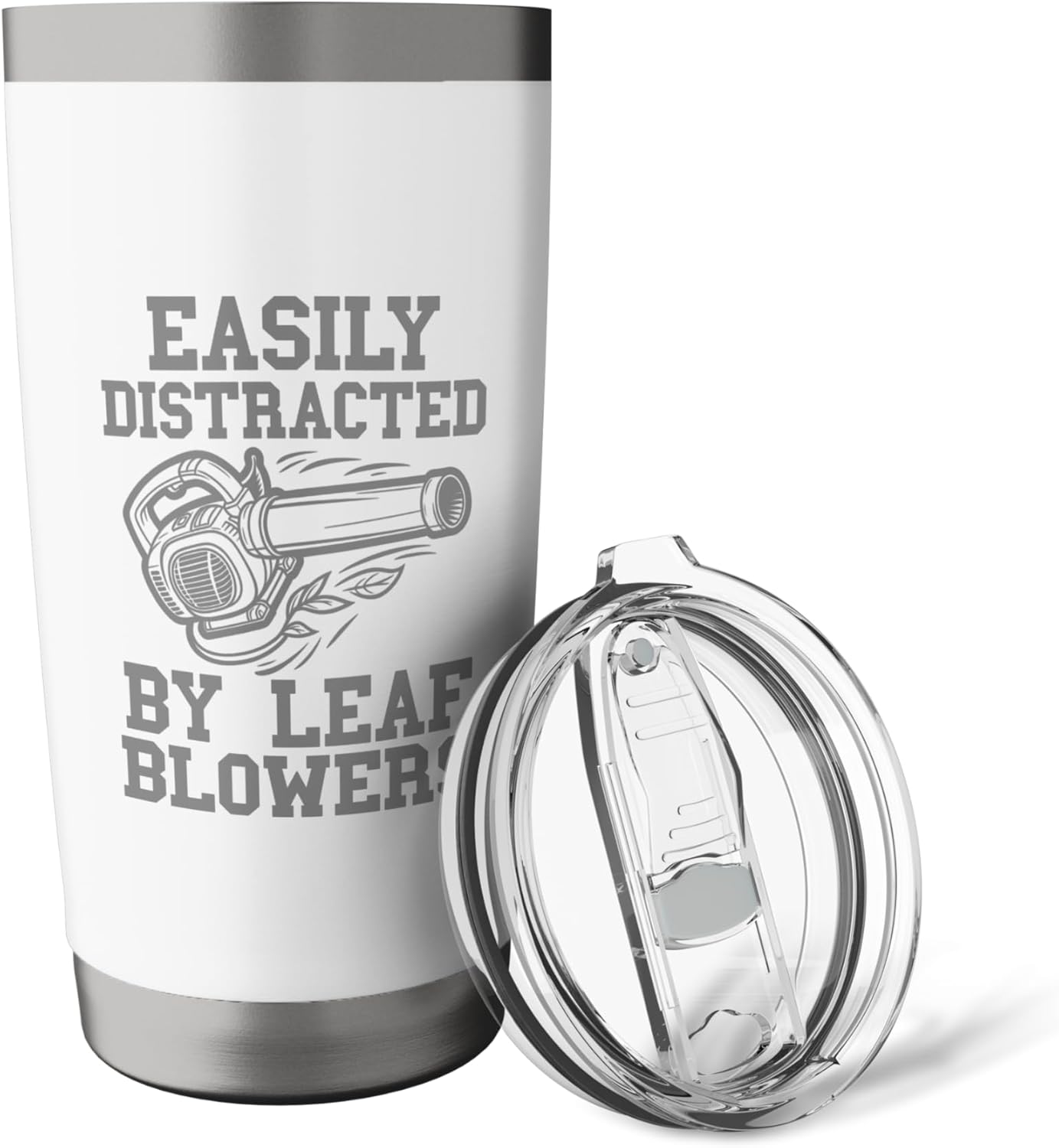 Leaf Blowing Mens Easily Distracted By Leaf Blowers Funny Stainless Steel Insulated Tumbler
