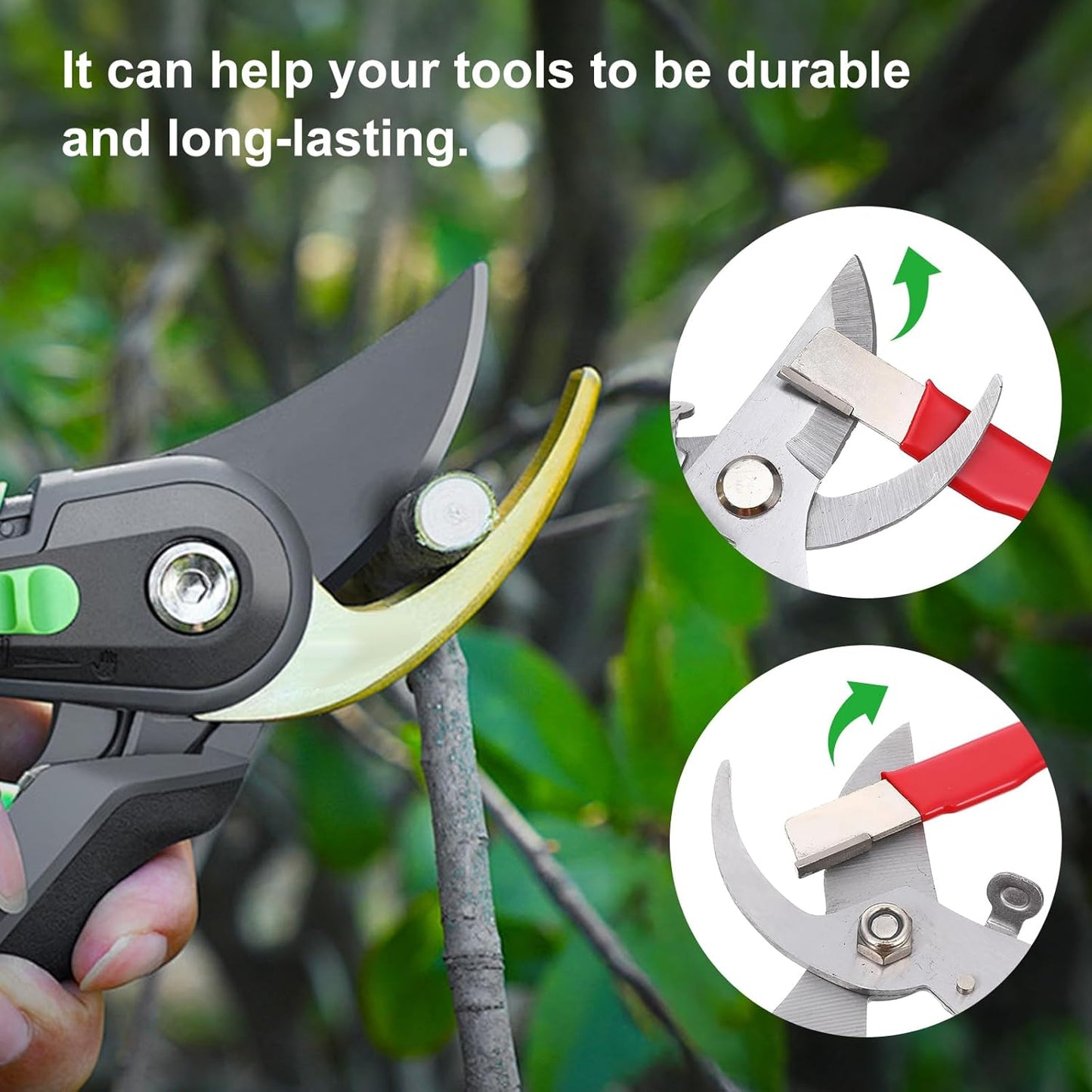 4 Pcs Garden Tool Sharpener, Portable Knife Sharpener, Quickly Blade Sharpener for Scissors knives Pruning Shears Axe Sickle Mini Sharpeners